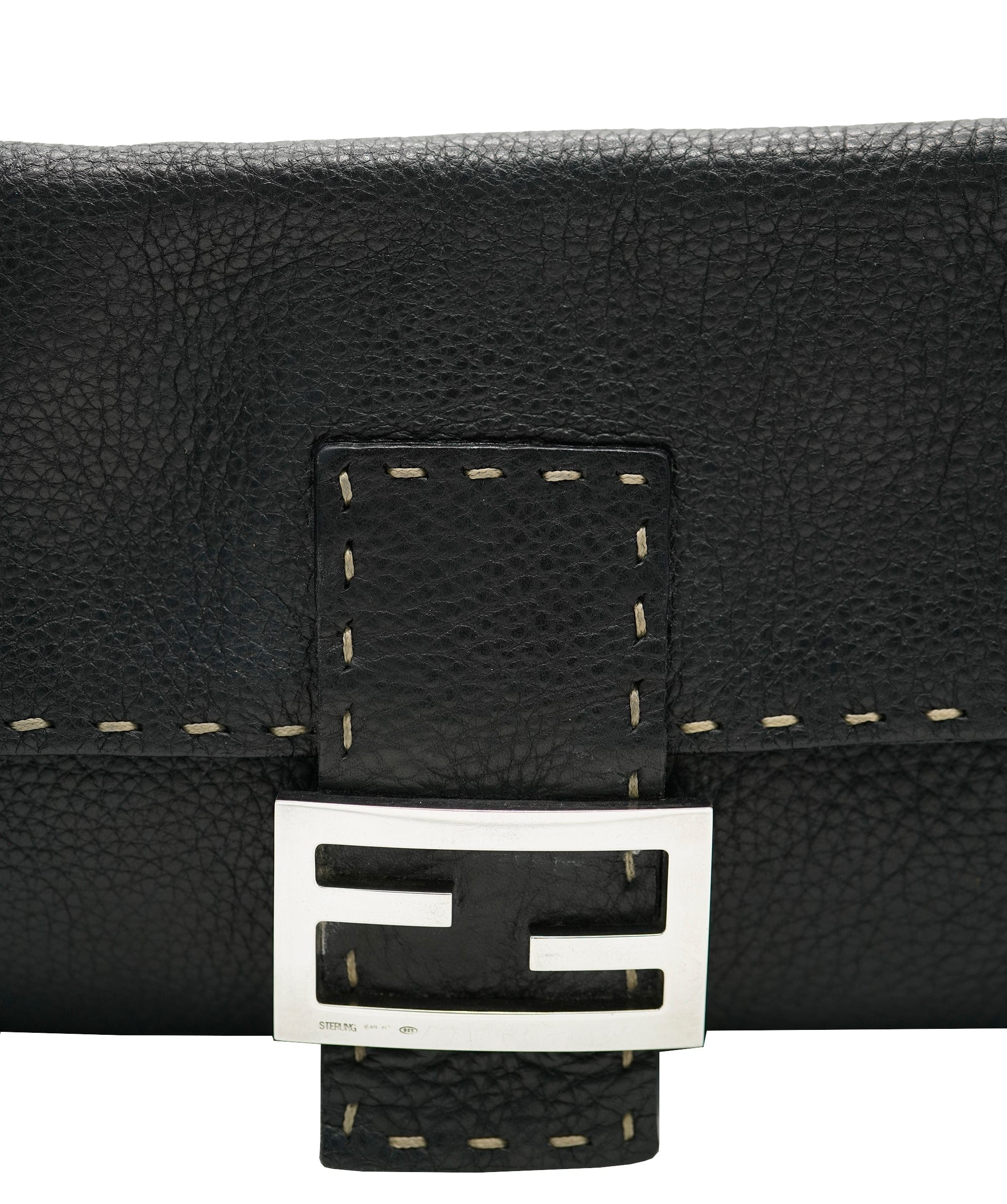 Fendi Fendi Black Calfskin Selleria Baguette ABC0834