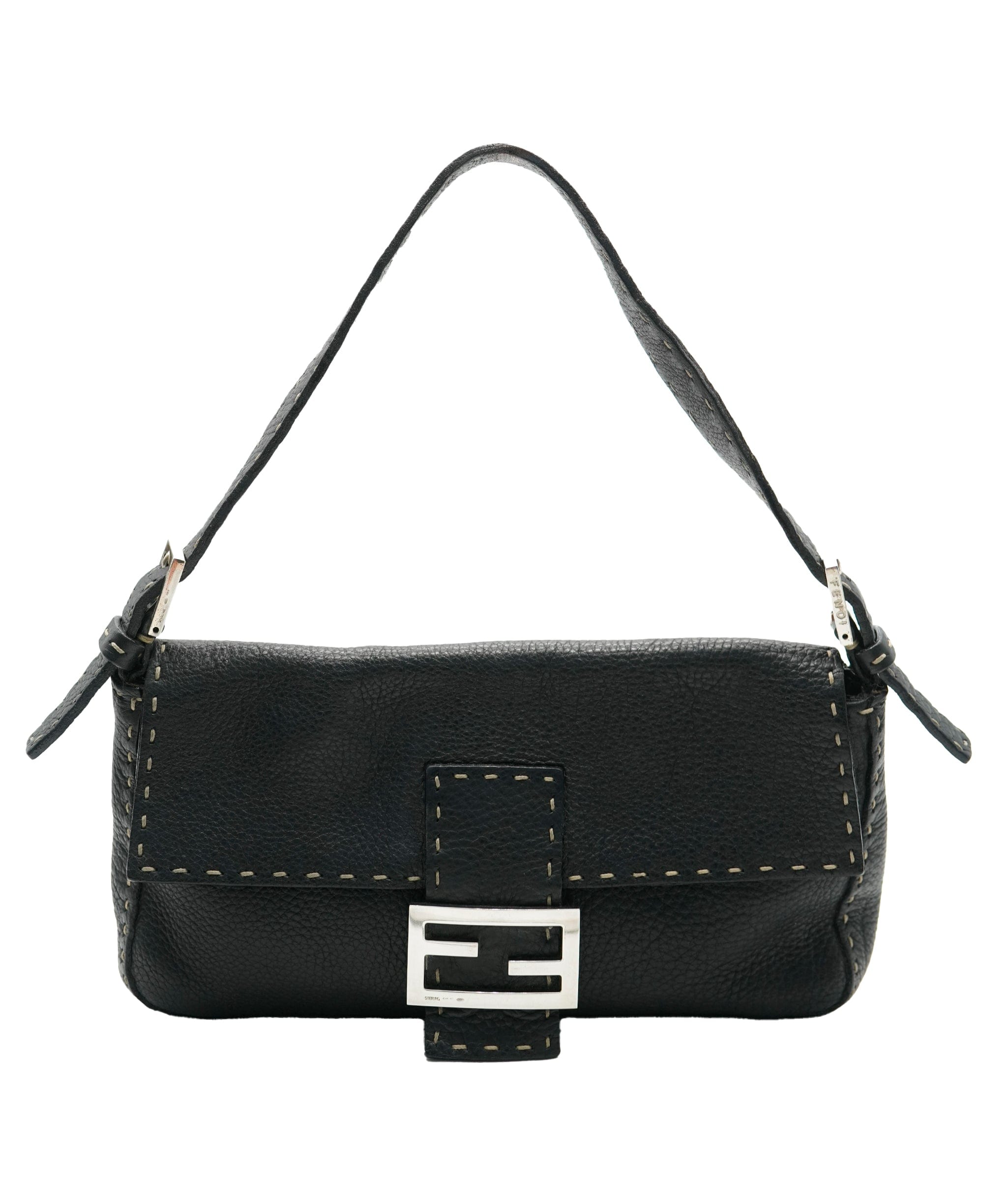 Fendi Fendi Black Calfskin Selleria Baguette ABC0834