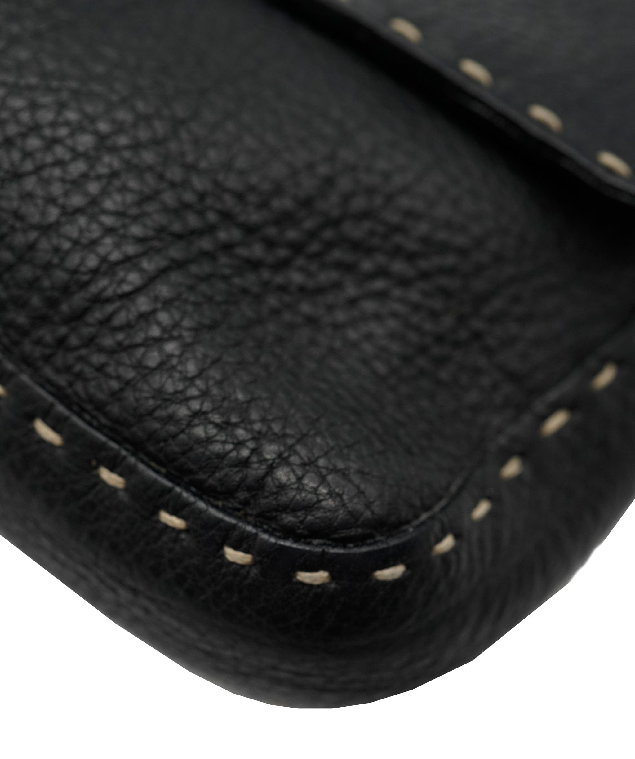 Fendi Fendi Black Calfskin Selleria Baguette ABC0834