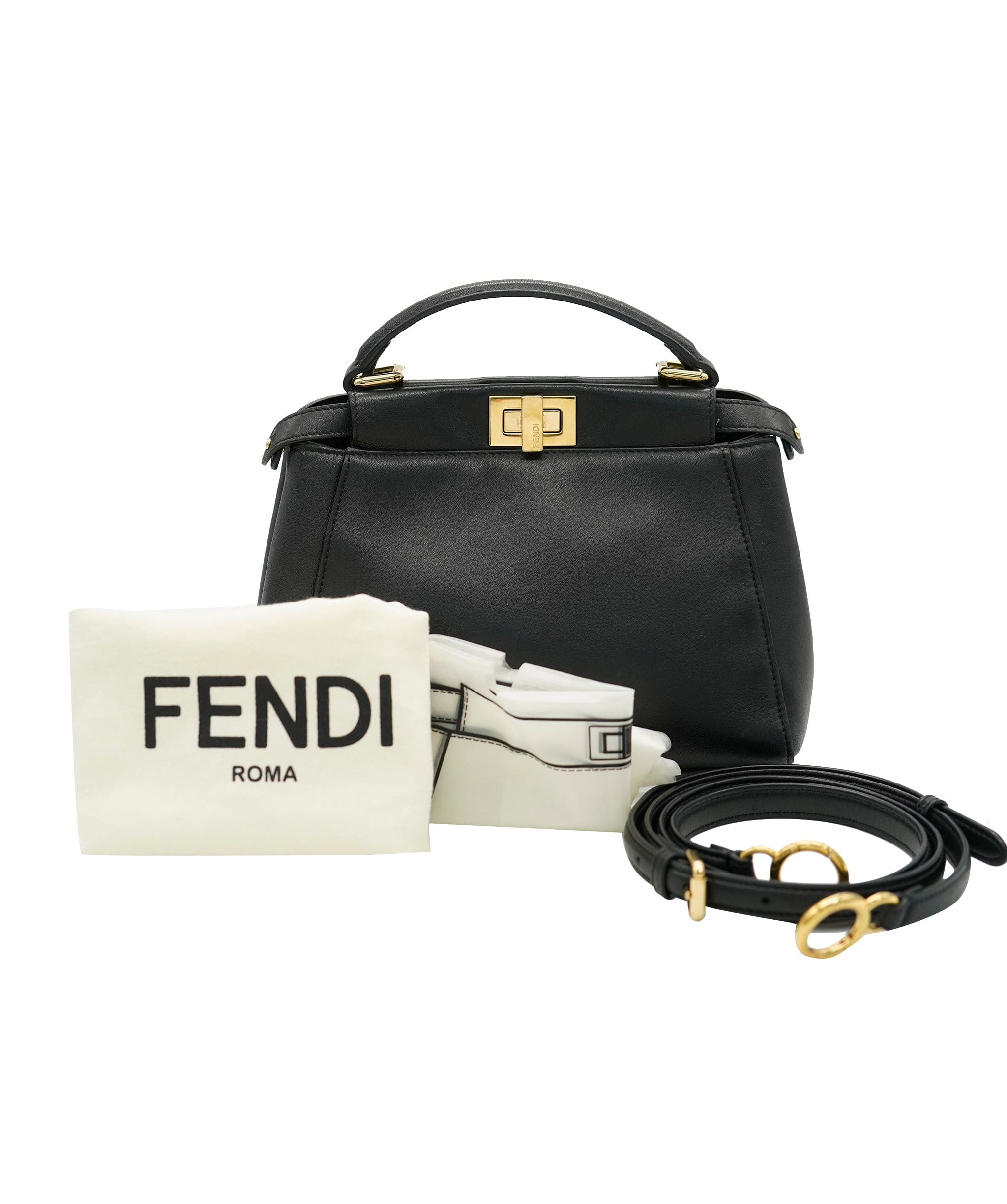 Fendi Fendi Black Peekabo Small Crossbody Bag  ALC1629