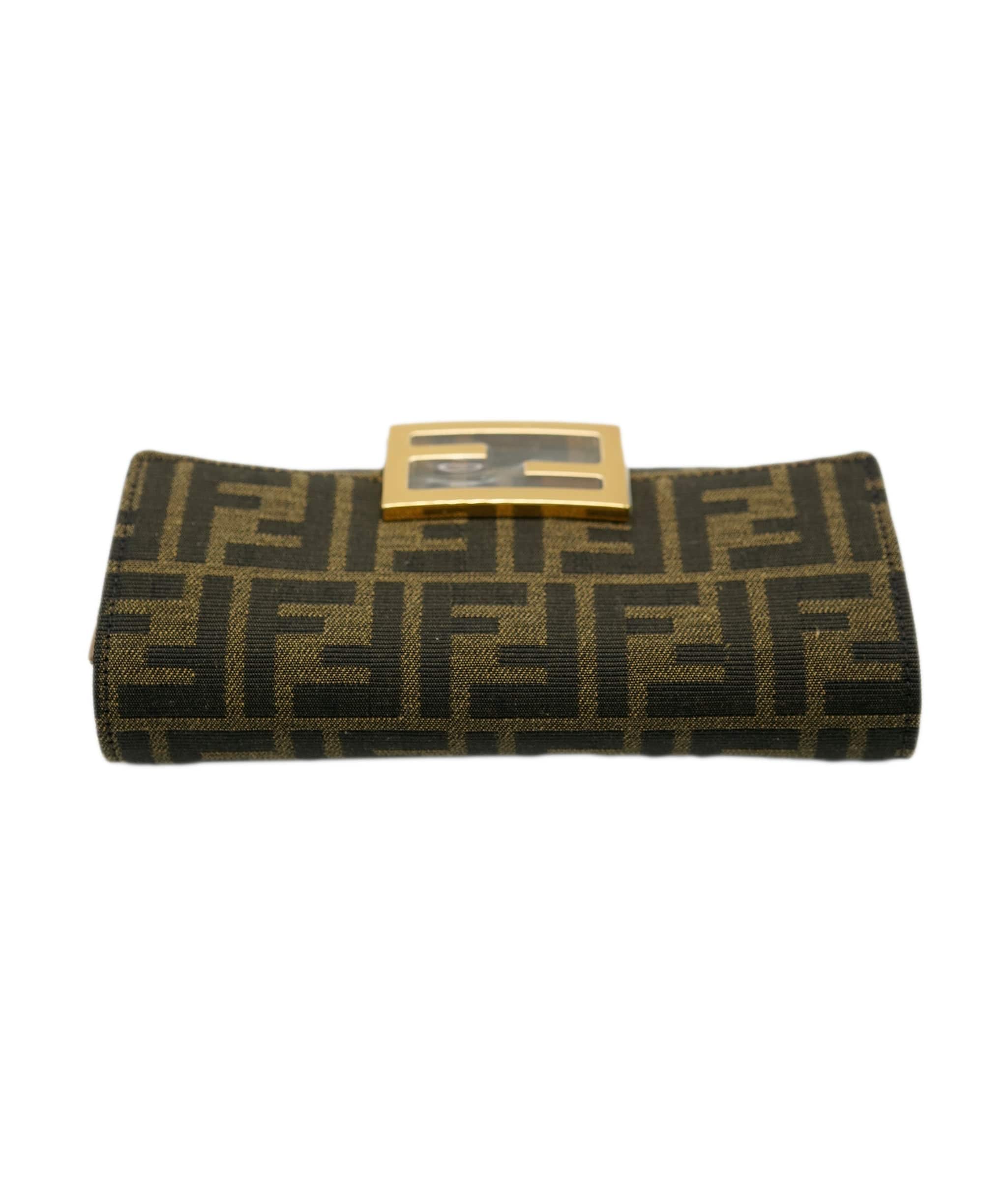 Fendi Fendi Brown Zucca Continental Chain Wallet ASC2299