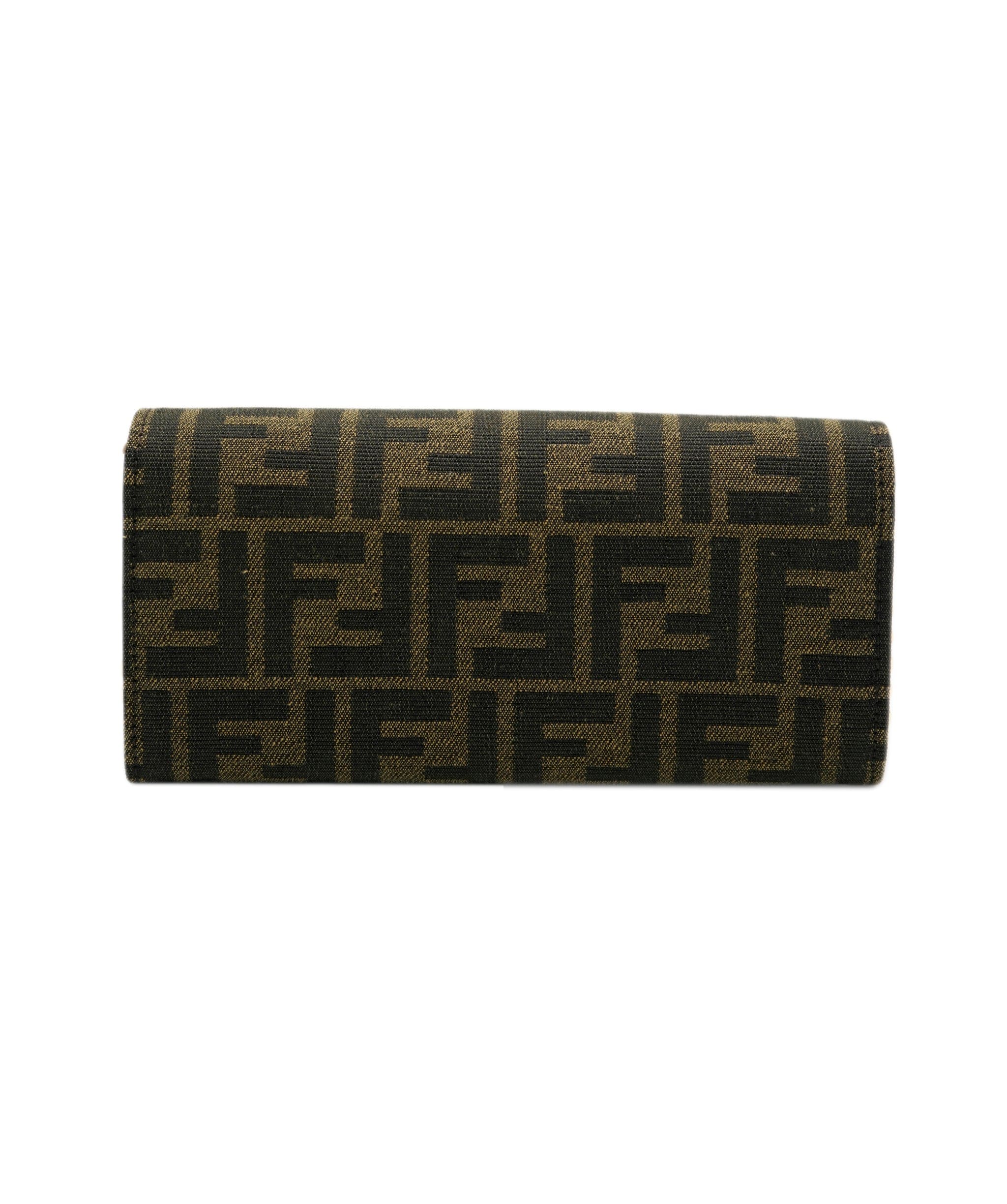 Fendi Fendi Brown Zucca Continental Chain Wallet ASC2299