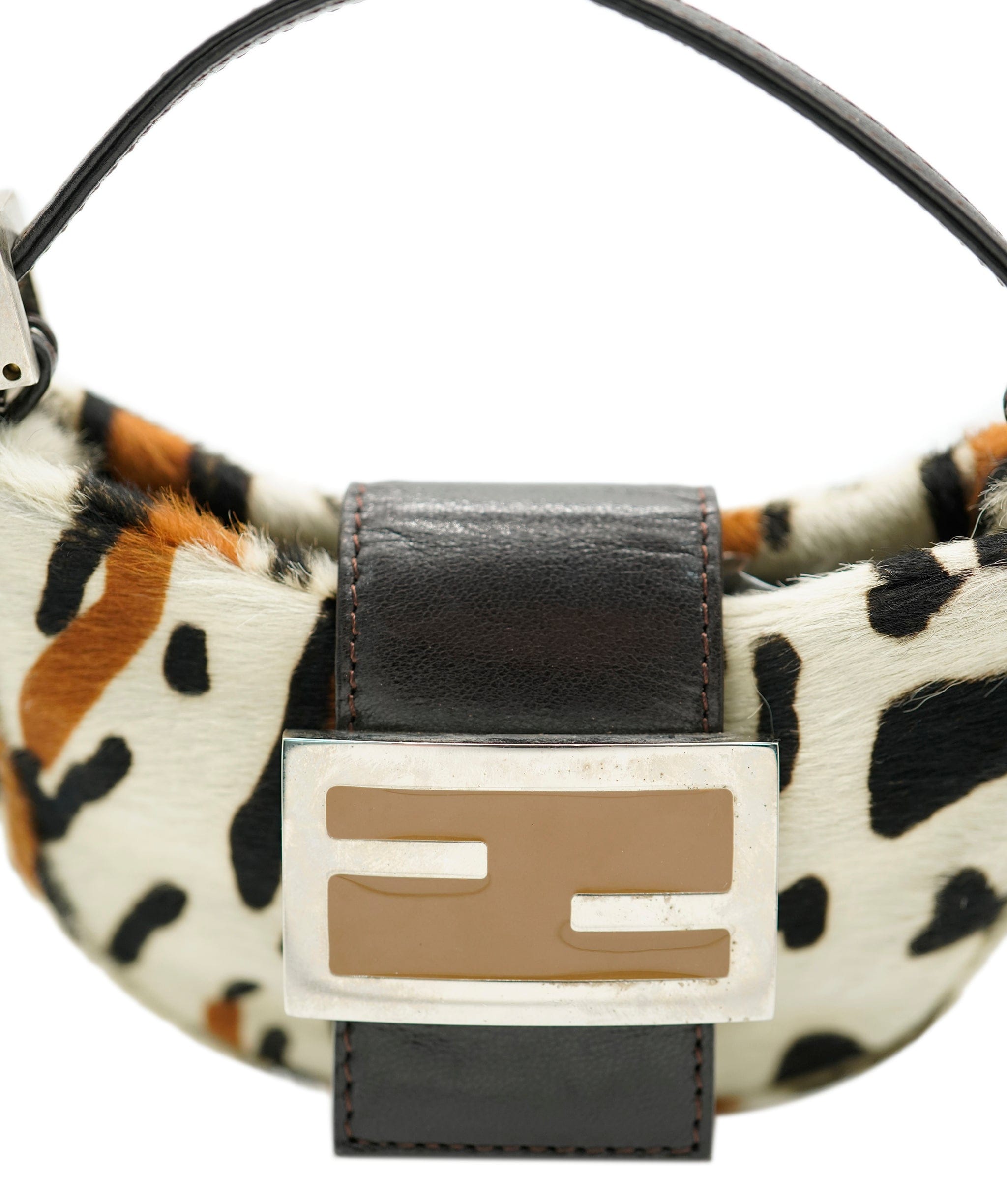 Fendi Fendi Mini Mamma Baguette Leopard Pony Hair Bag ASL8062