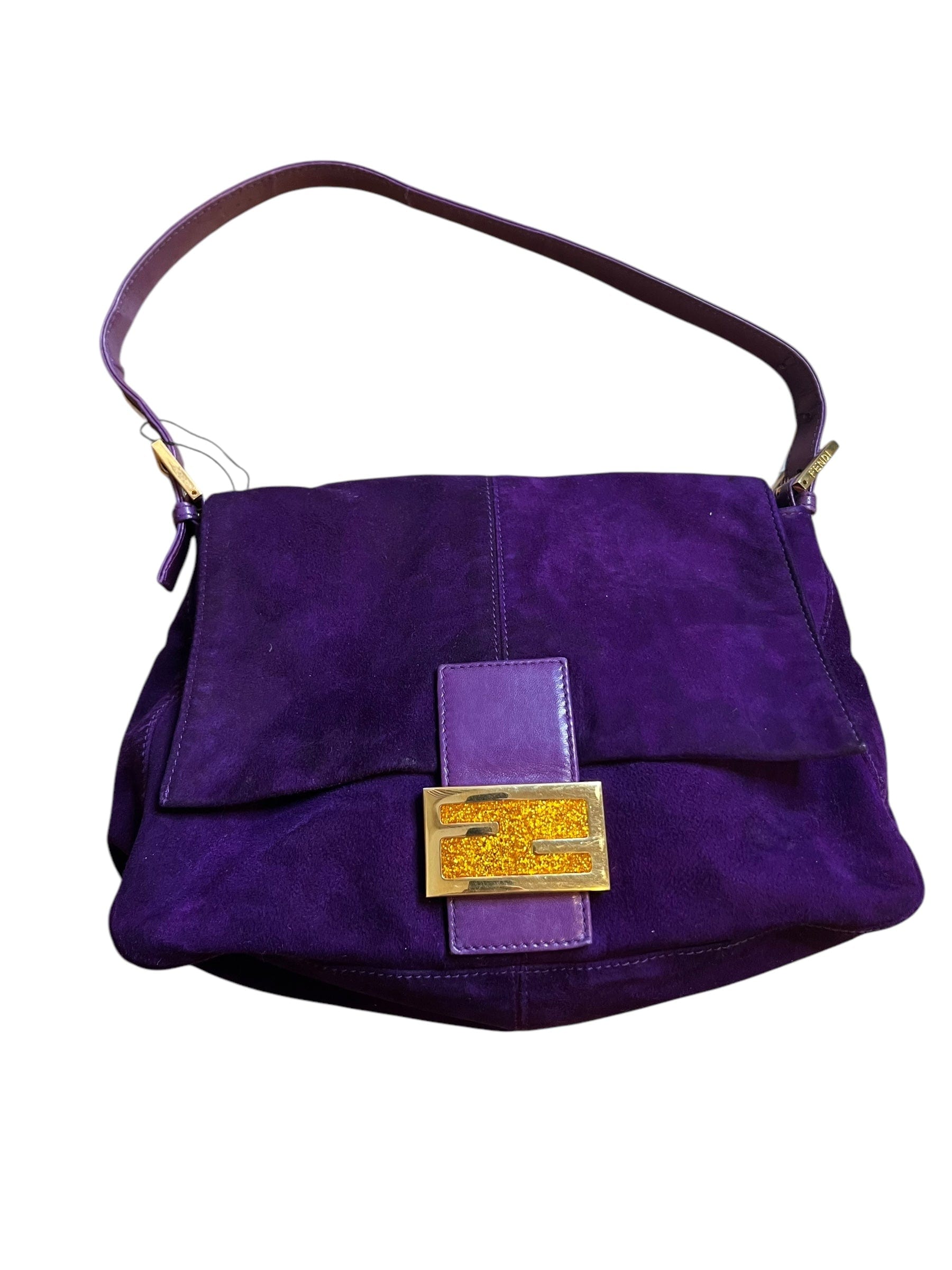 Fendi Fendi Purple Vintage Suede Mama Baguette DXBK0135