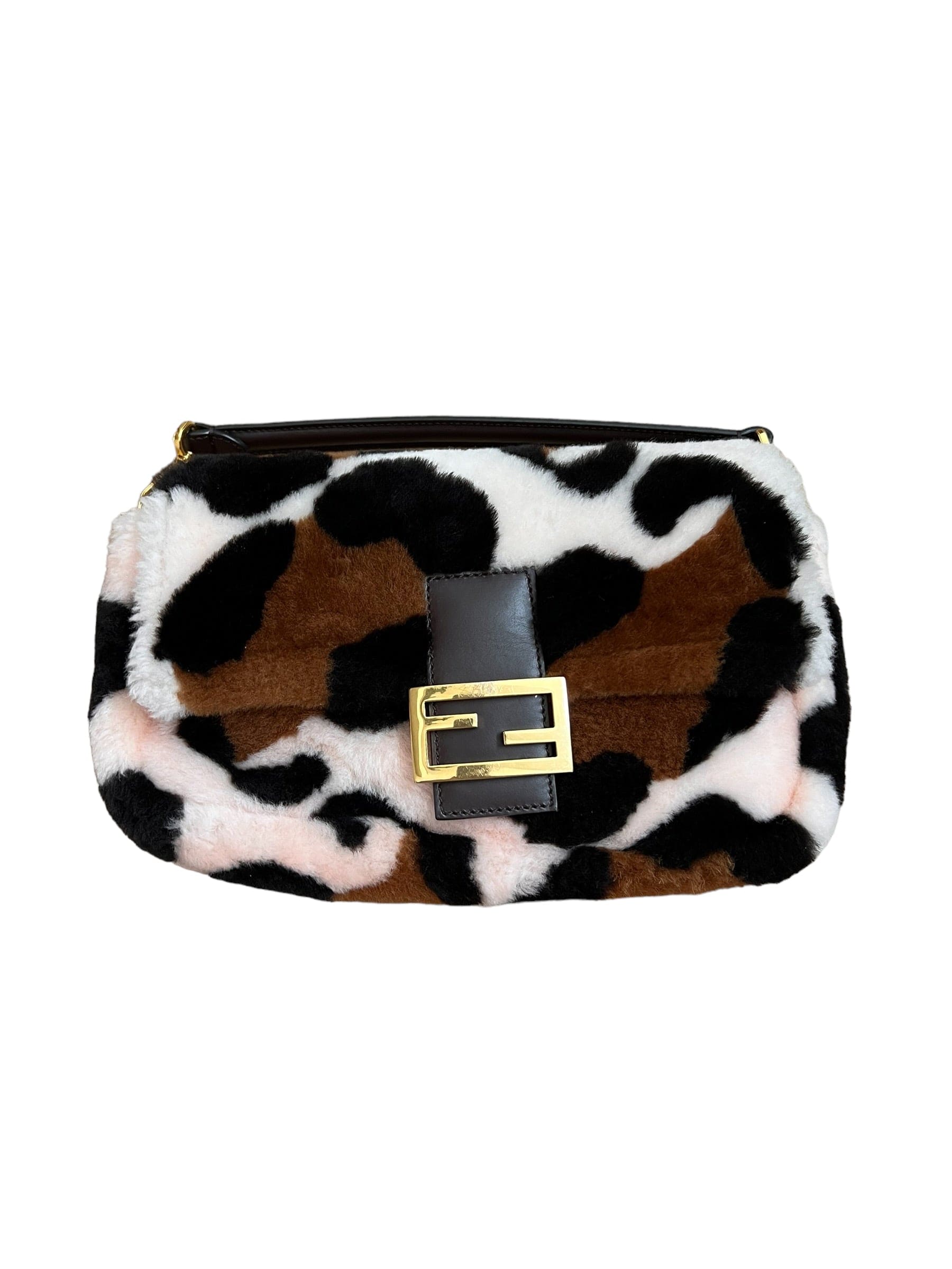 Fendi Fendi Shearling Leopard Baguette Bag UKL1417