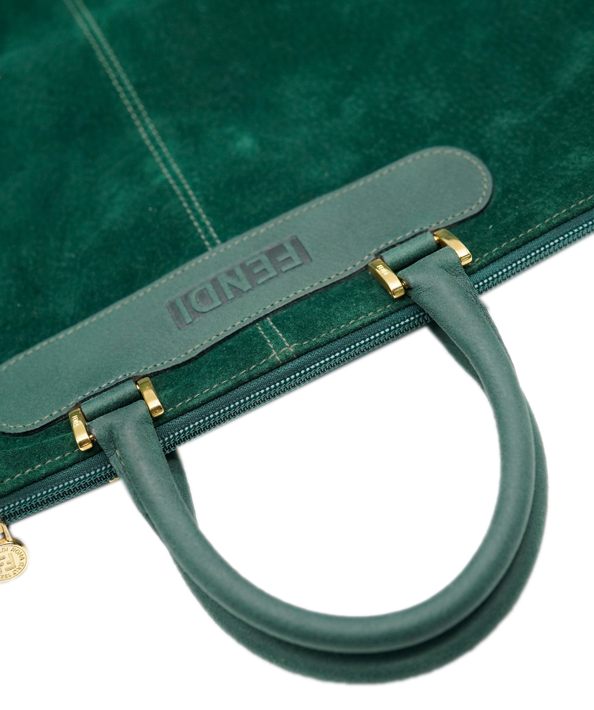 Fendi Fendi Suede Weekender Bag Green ASL10350