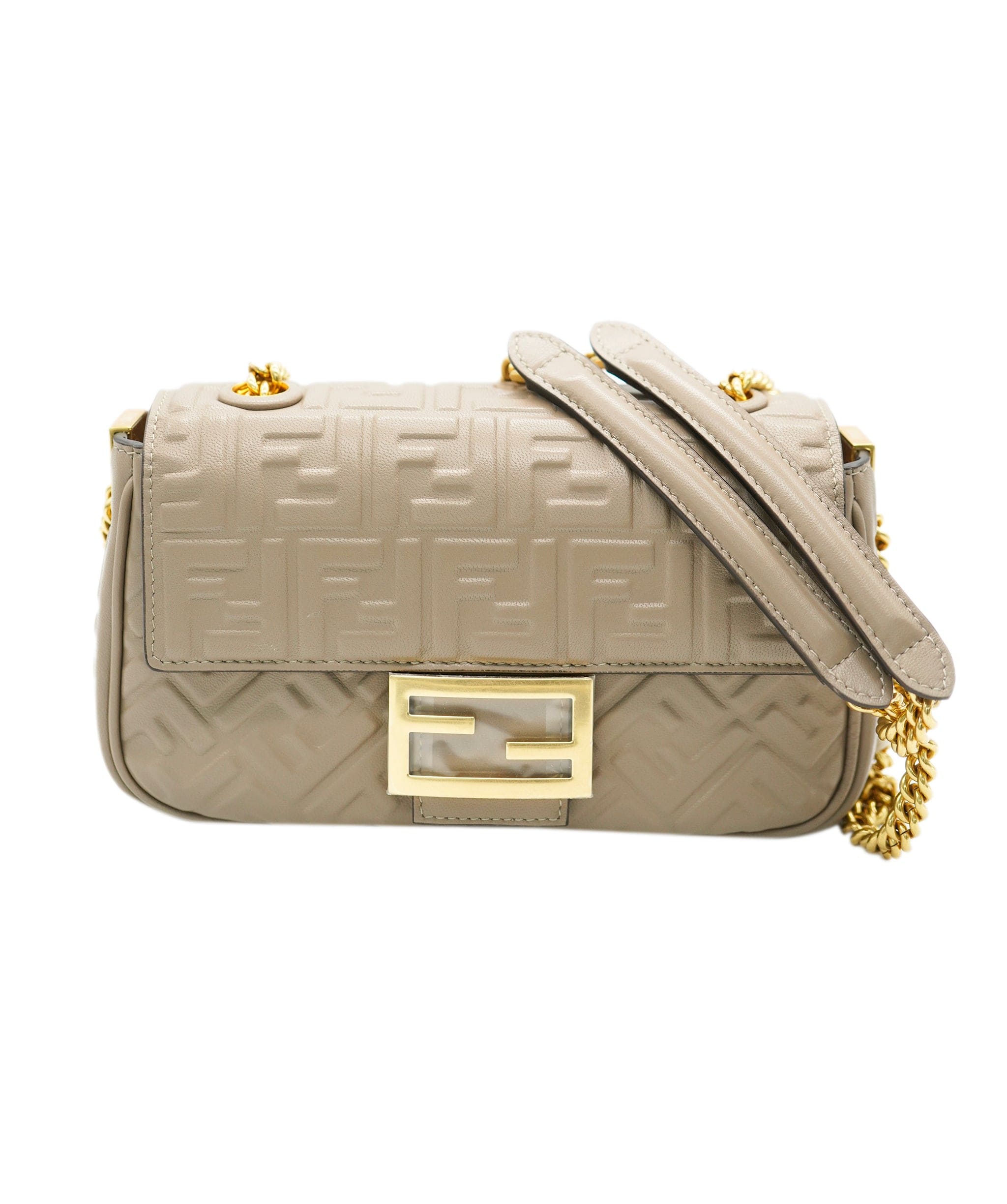 Fendi Fendi Taupe FF Baguette Crossbody Bag  ALC1603