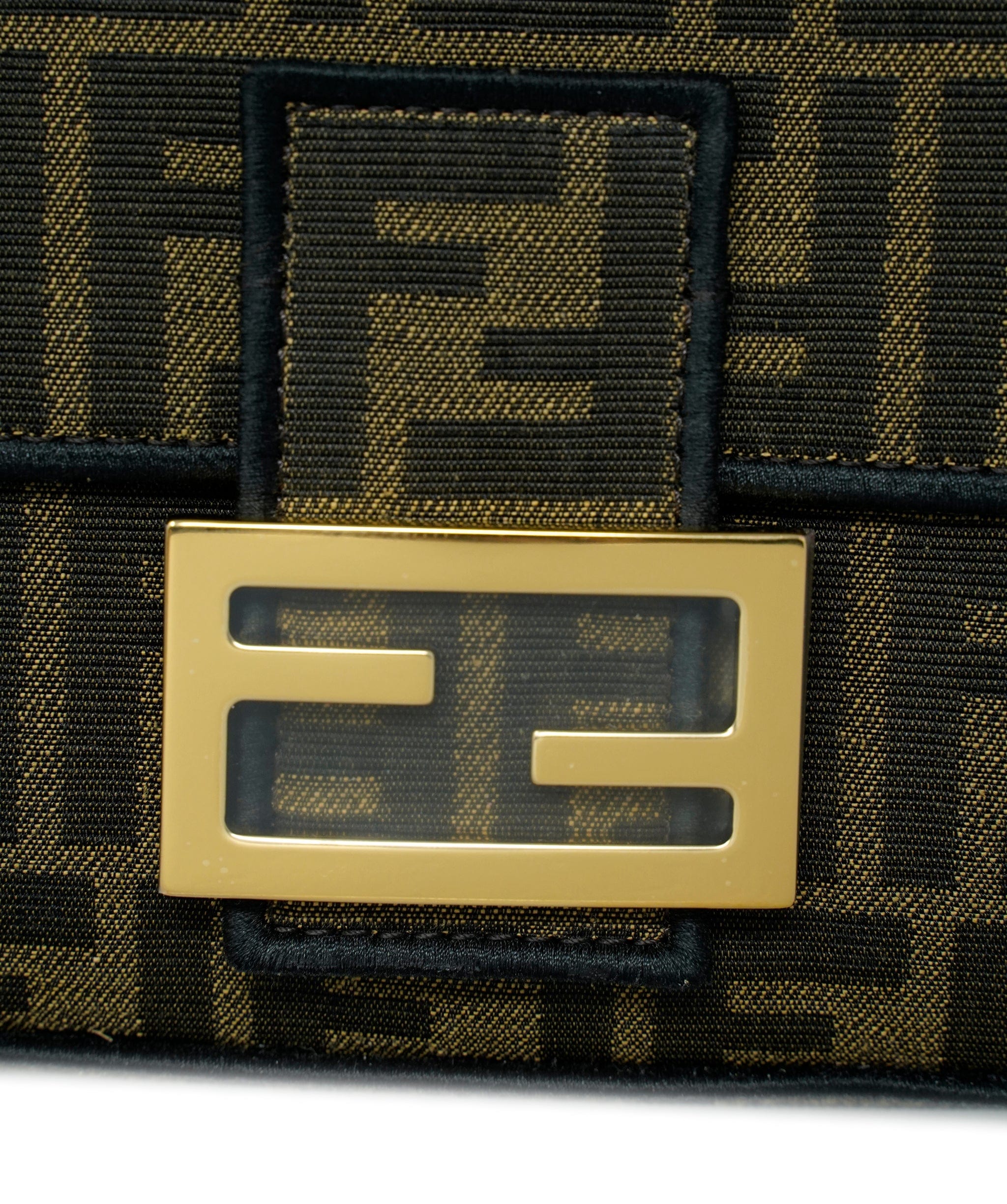 Fendi Fendi Tobacco Jaquard FF Fabric 1974 Medium Baguette ASC2351