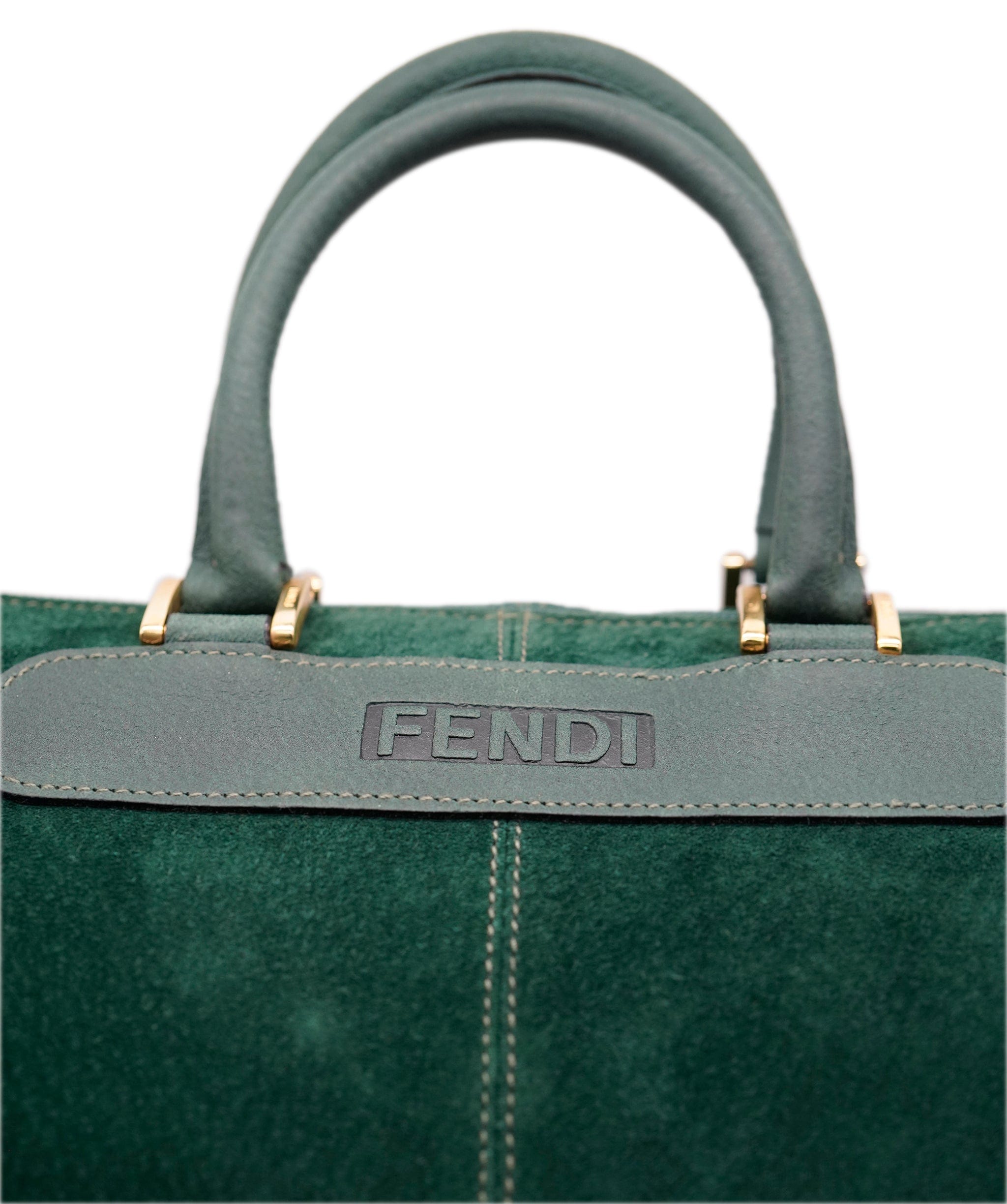 Fendi Fendi Vintage Suede Green Bag  ALC1668