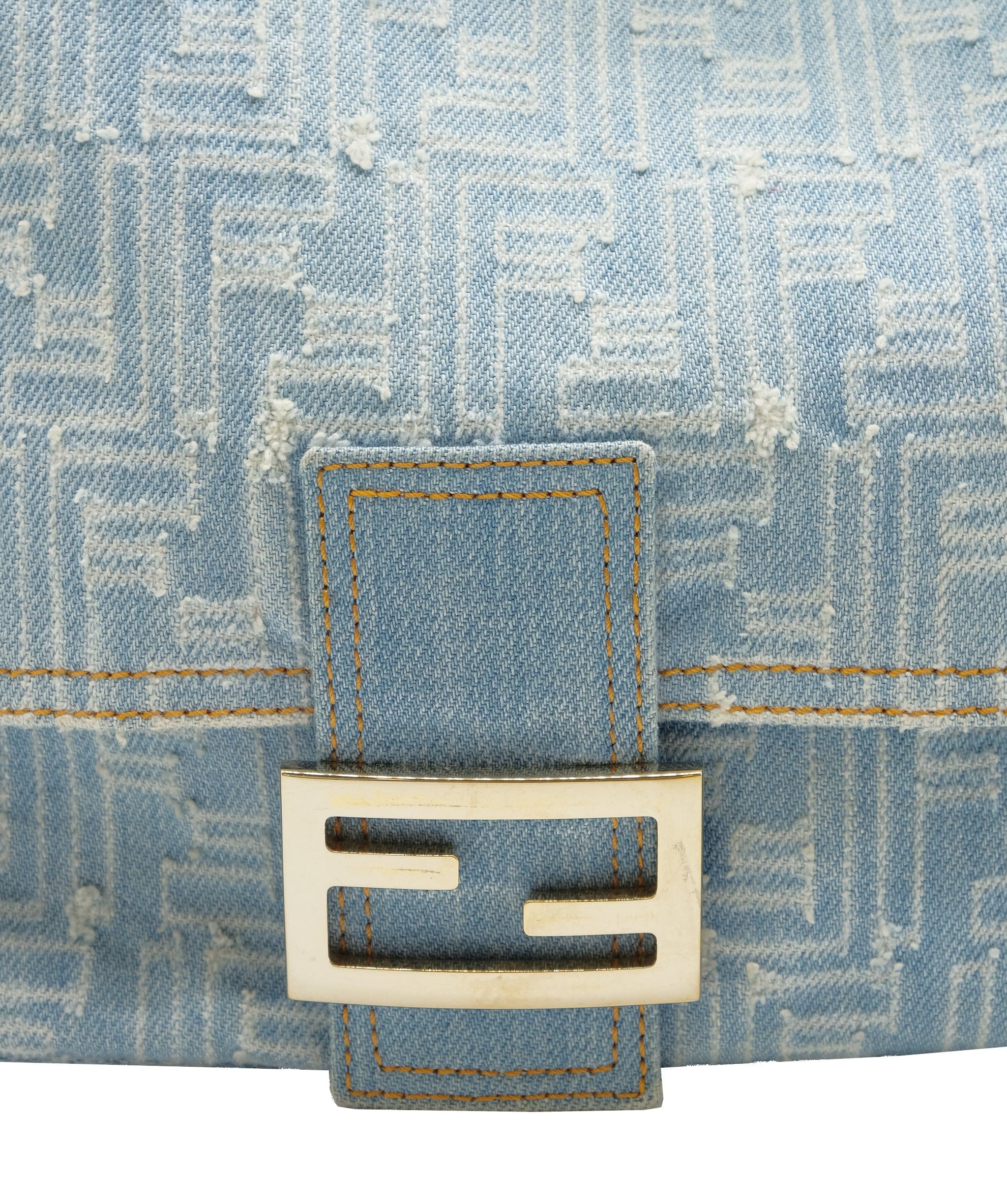 Fendi Fendi Zucca Baguette Denim Wash Blue DXBS0231