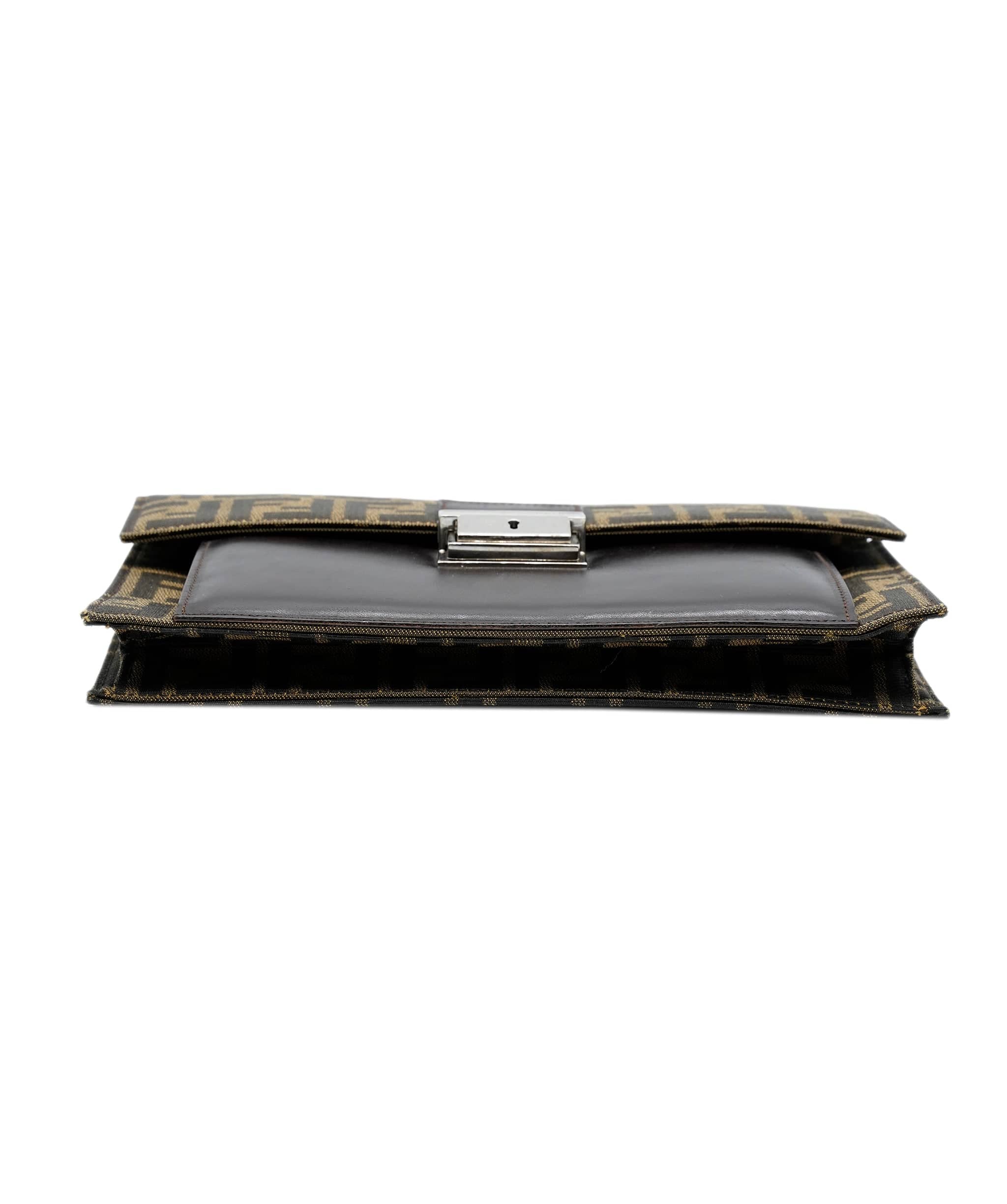 Fendi Fendi zucca canvas clutch bag brown  ASL8506