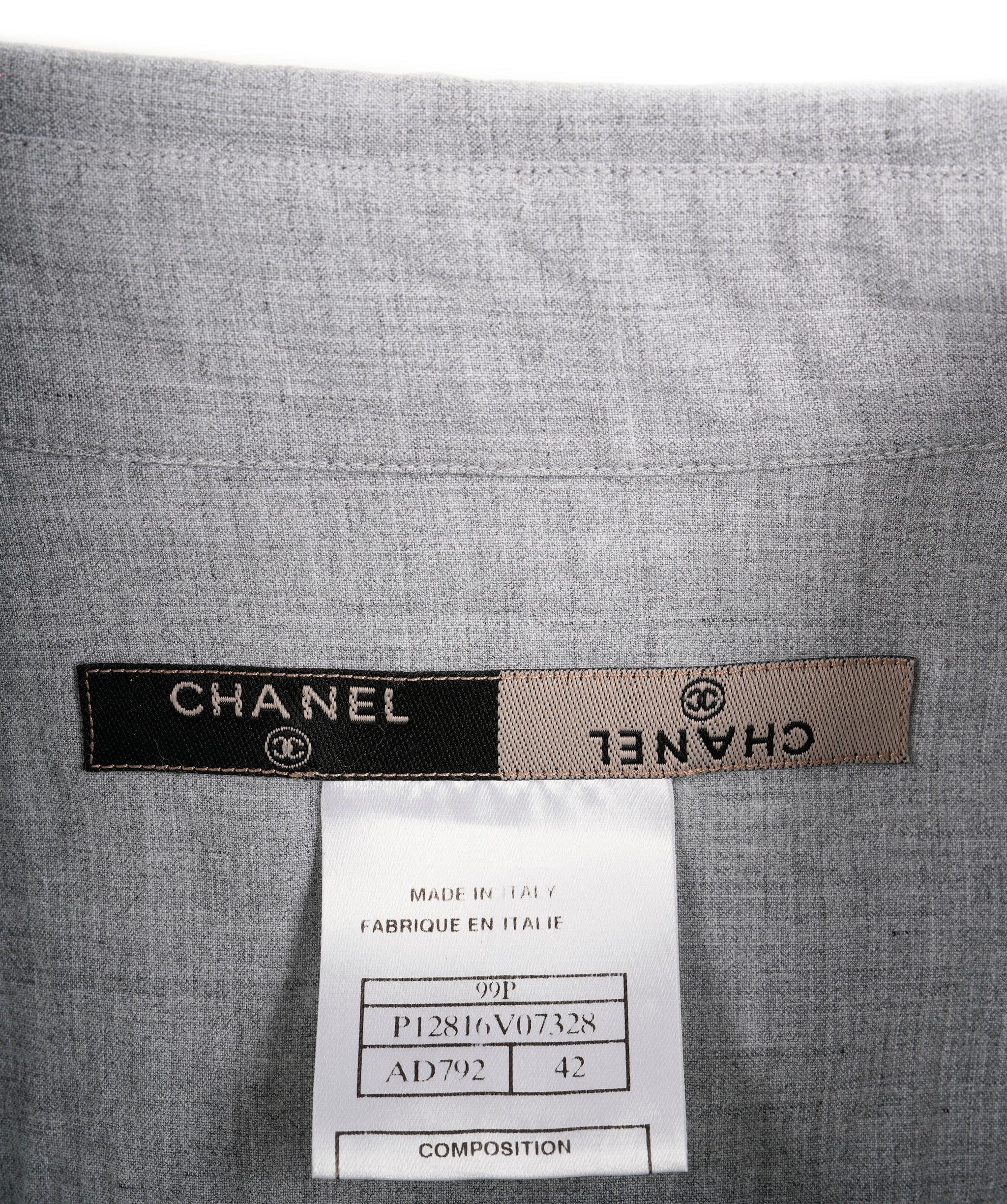 Fendi Chanel 99P CC Pocket Shirt Grey ASL8620