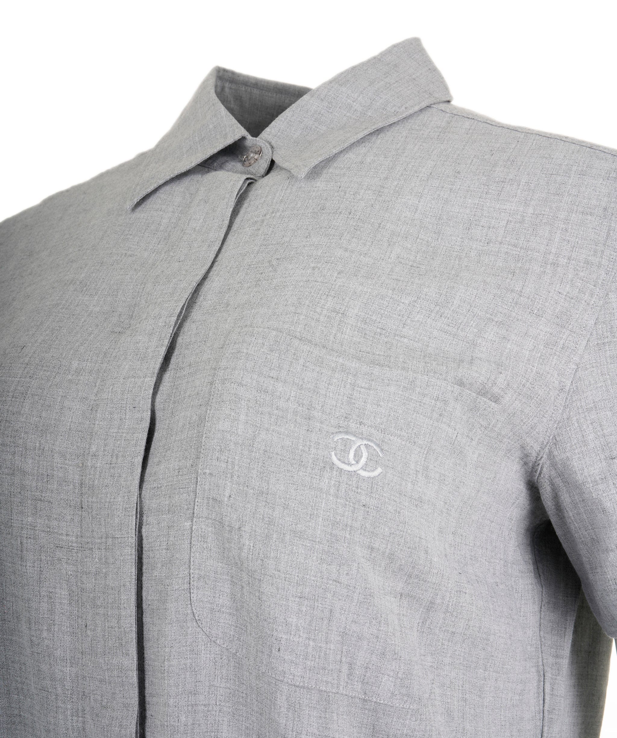 Fendi Chanel 99P CC Pocket Shirt Grey ASL8620