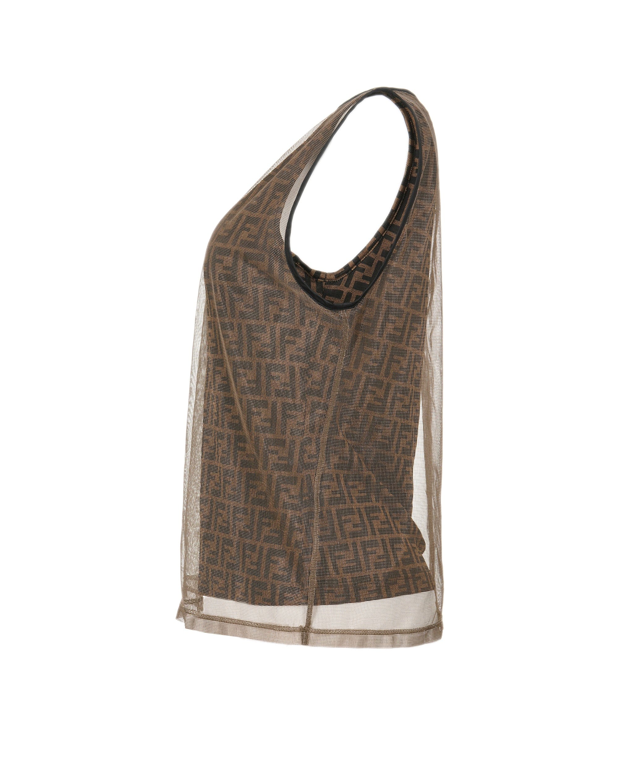 Fendi Fendi Zucca Mesh Tank Top Brown ASL6203