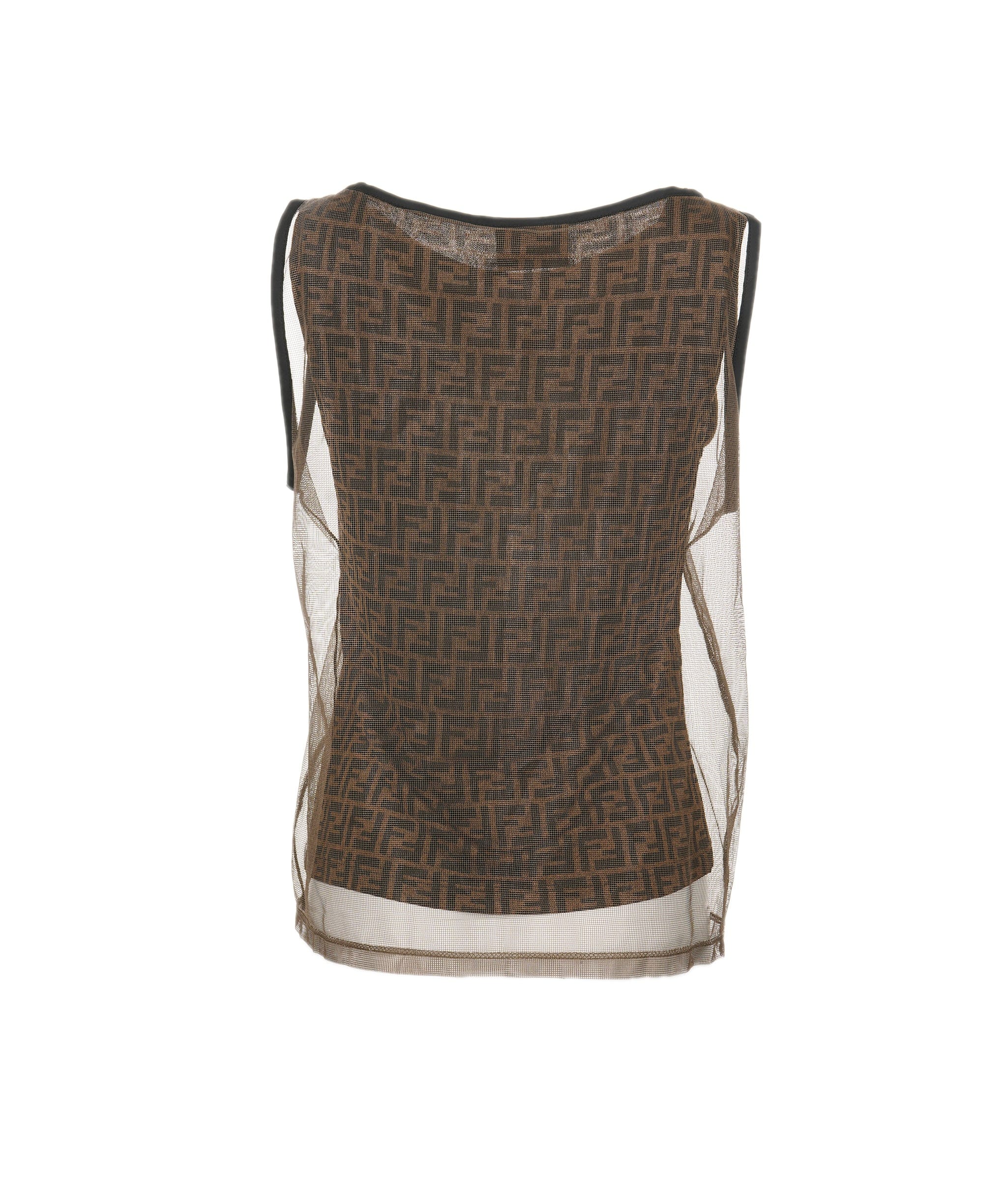 Fendi Fendi Zucca Mesh Tank Top Brown ASL6203