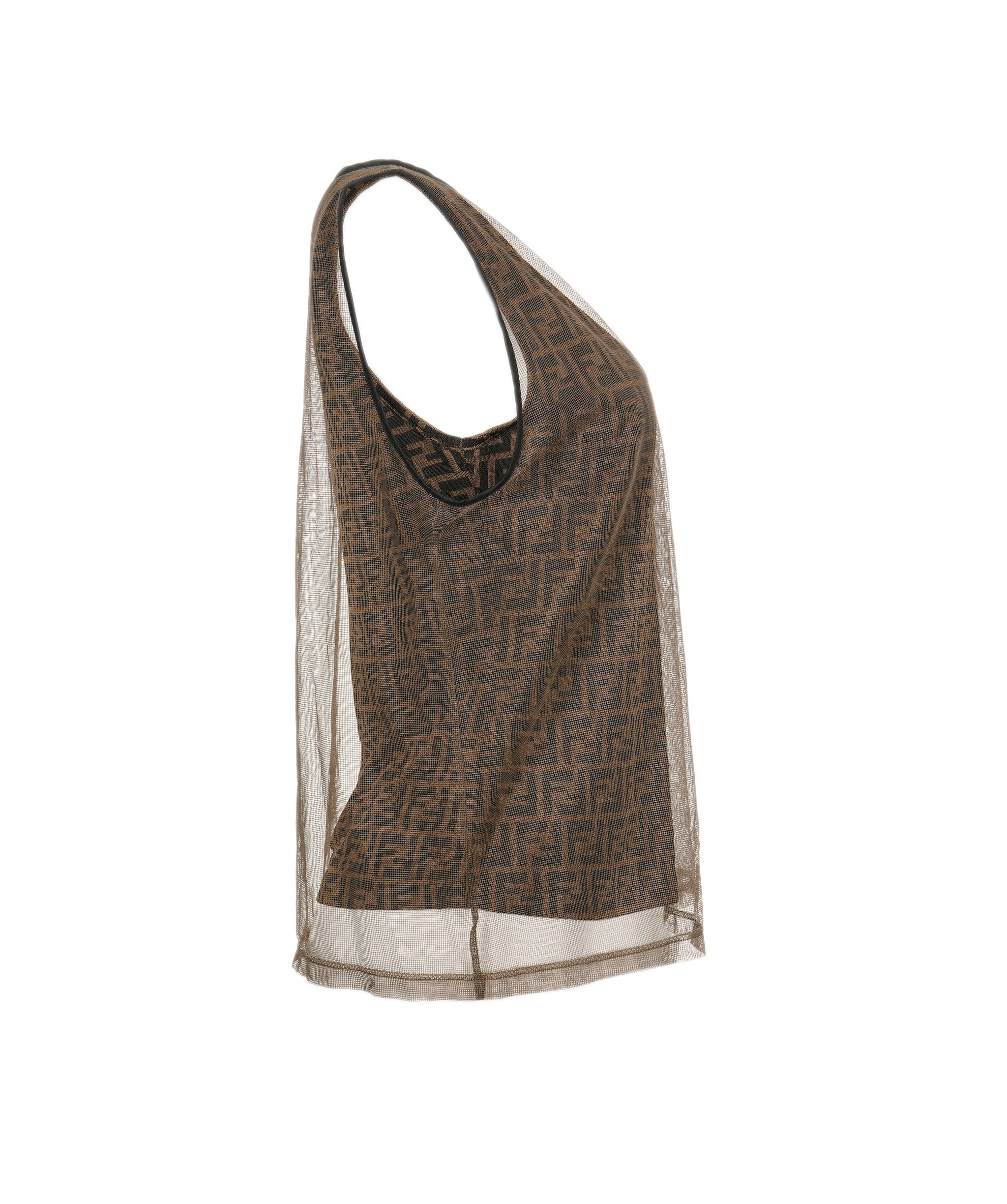 Fendi Fendi Zucca Mesh Tank Top Brown ASL6203