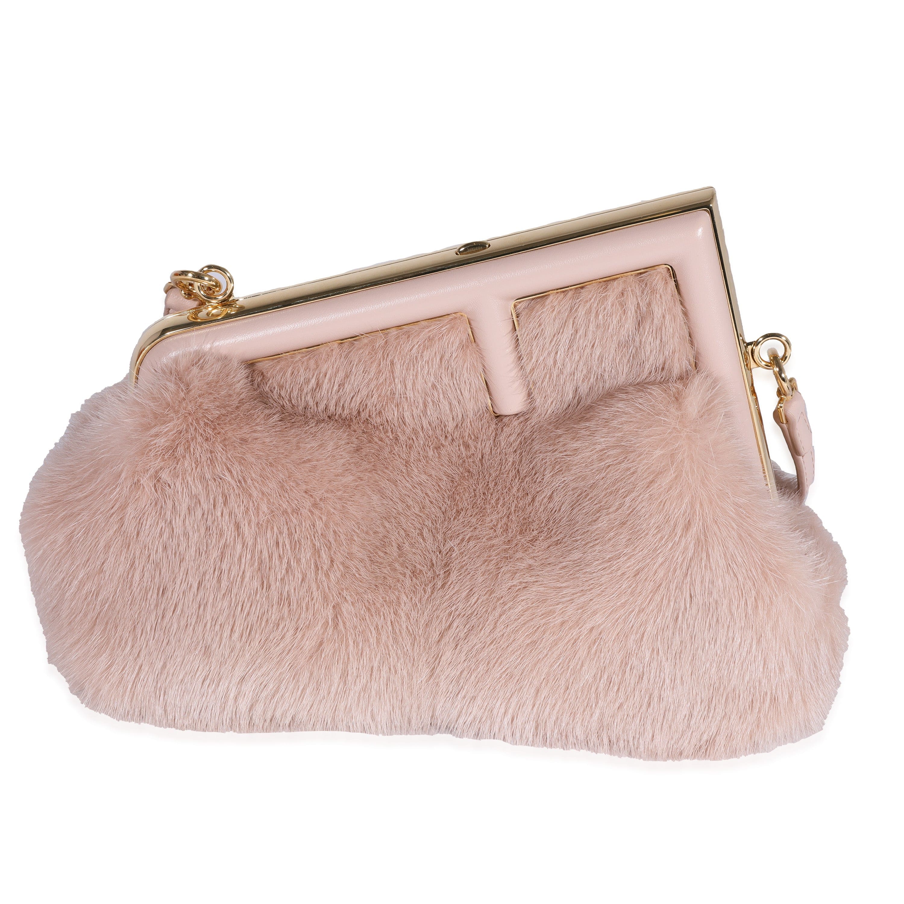 Fendi Fendi Blush Mink & Leather Small First Bag