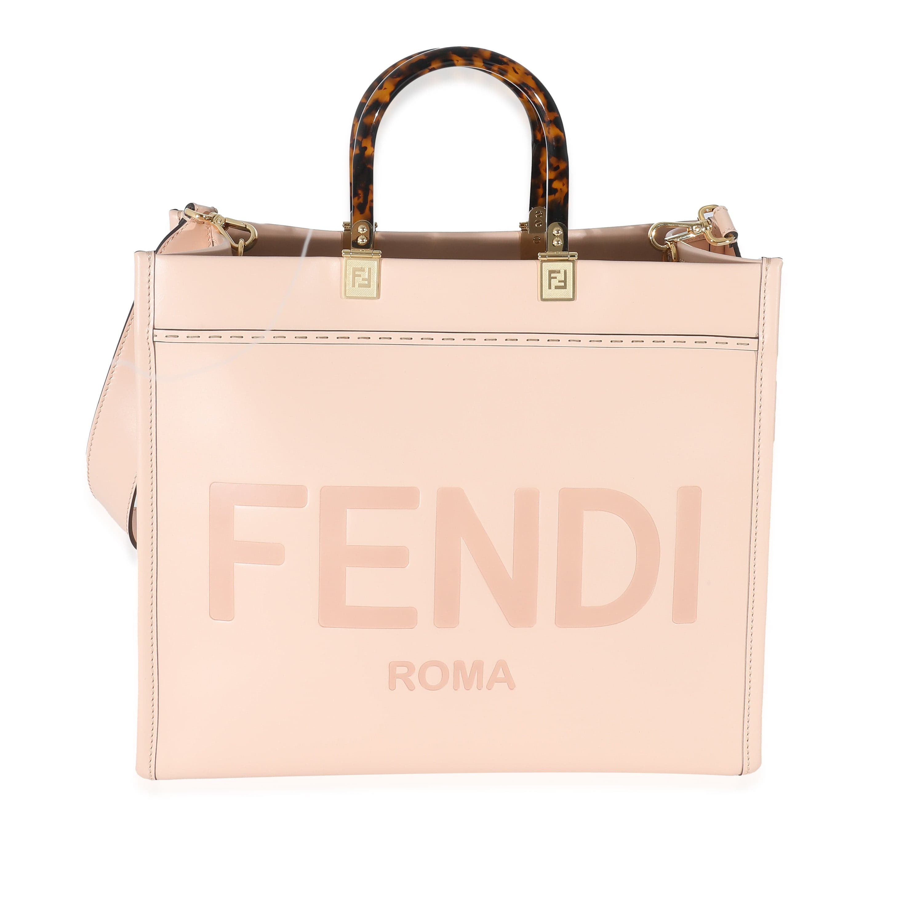 Fendi Fendi Pink Poudre Calfskin Medium Sunshine Shopper