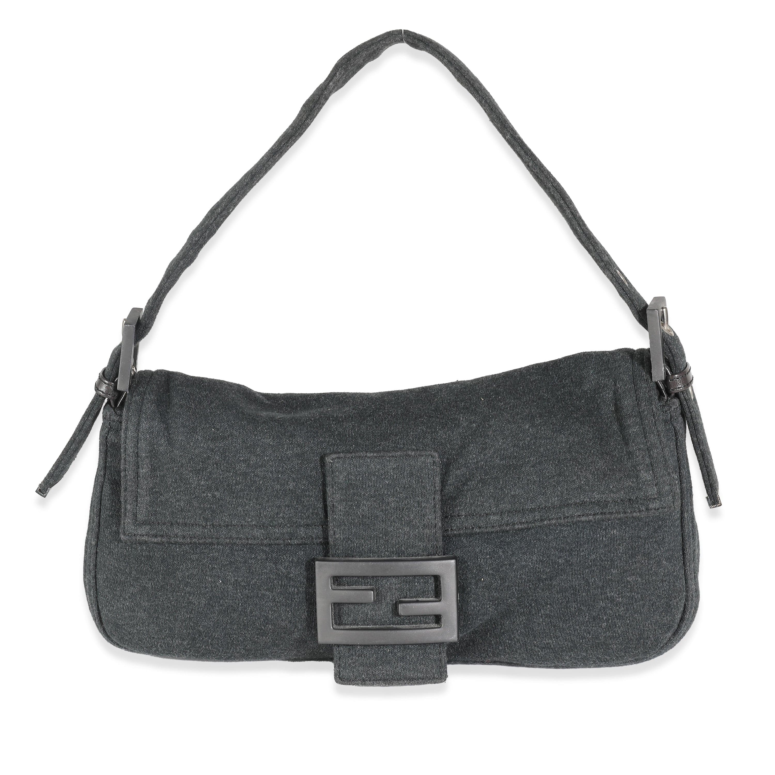 Fendi Grey Jersey Medium Baguette Bag