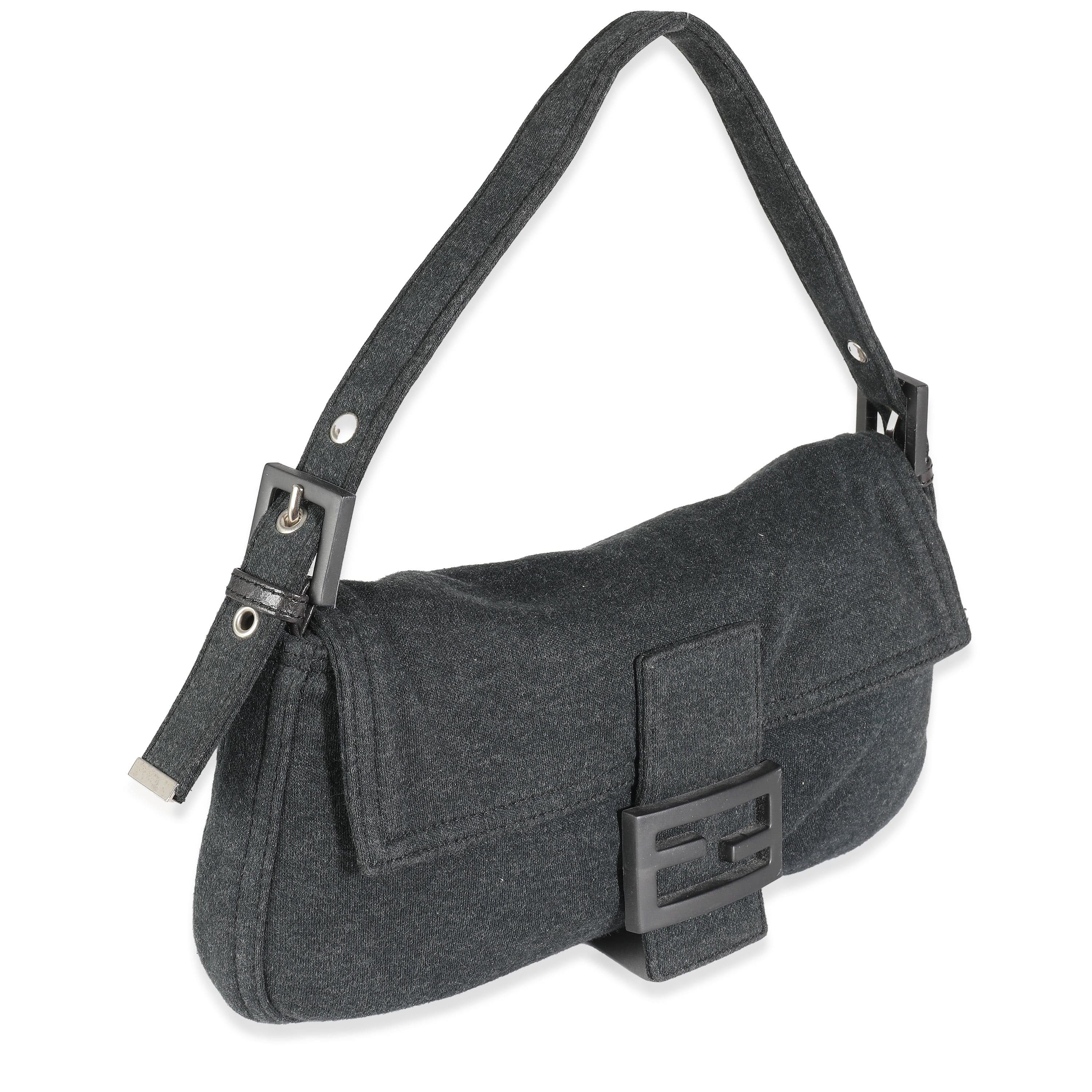 Fendi Grey Jersey Medium Baguette Bag