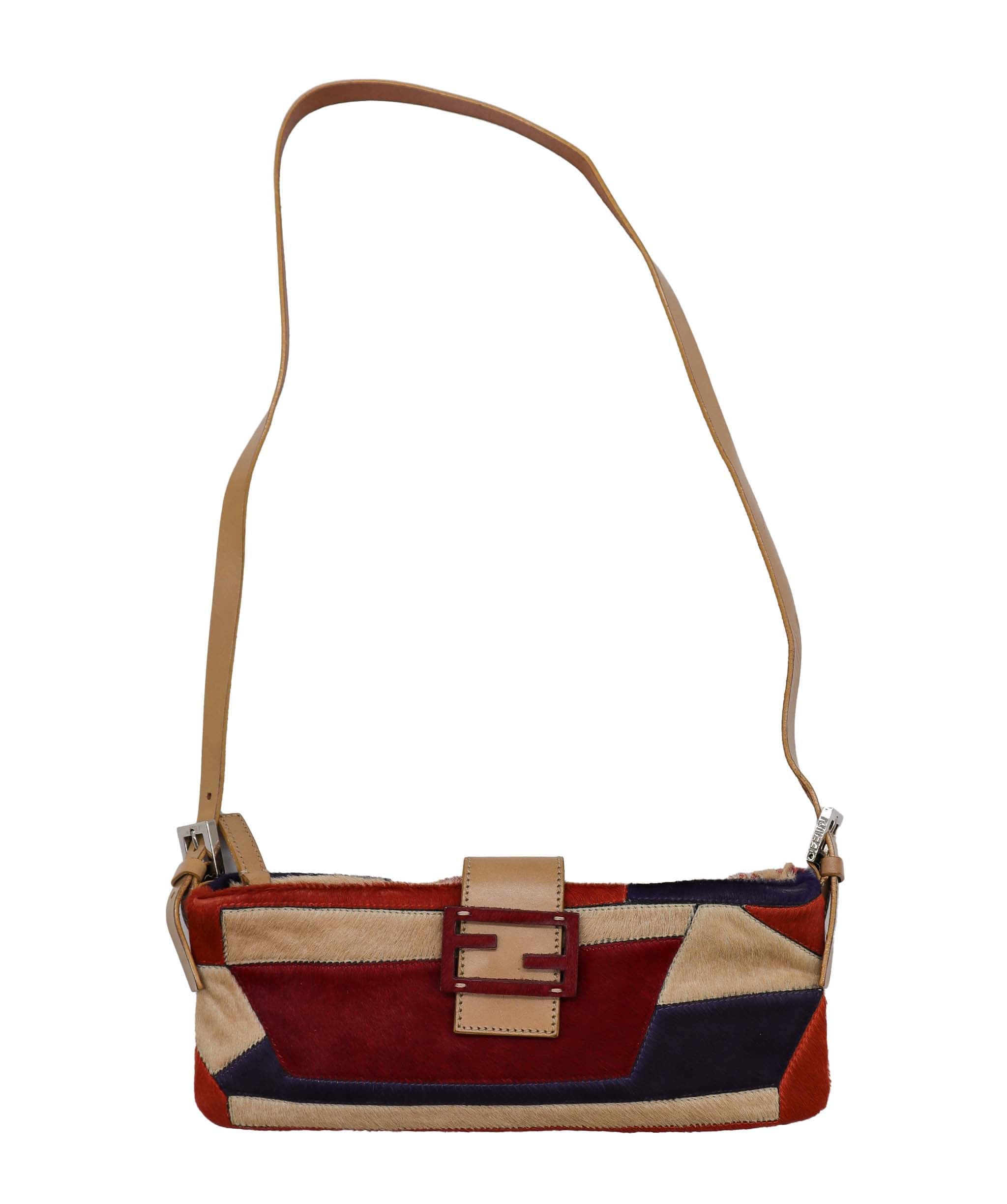 Fendi Fendi Crossbody Bag Ponyhair Beige Red Blue DXBS1818