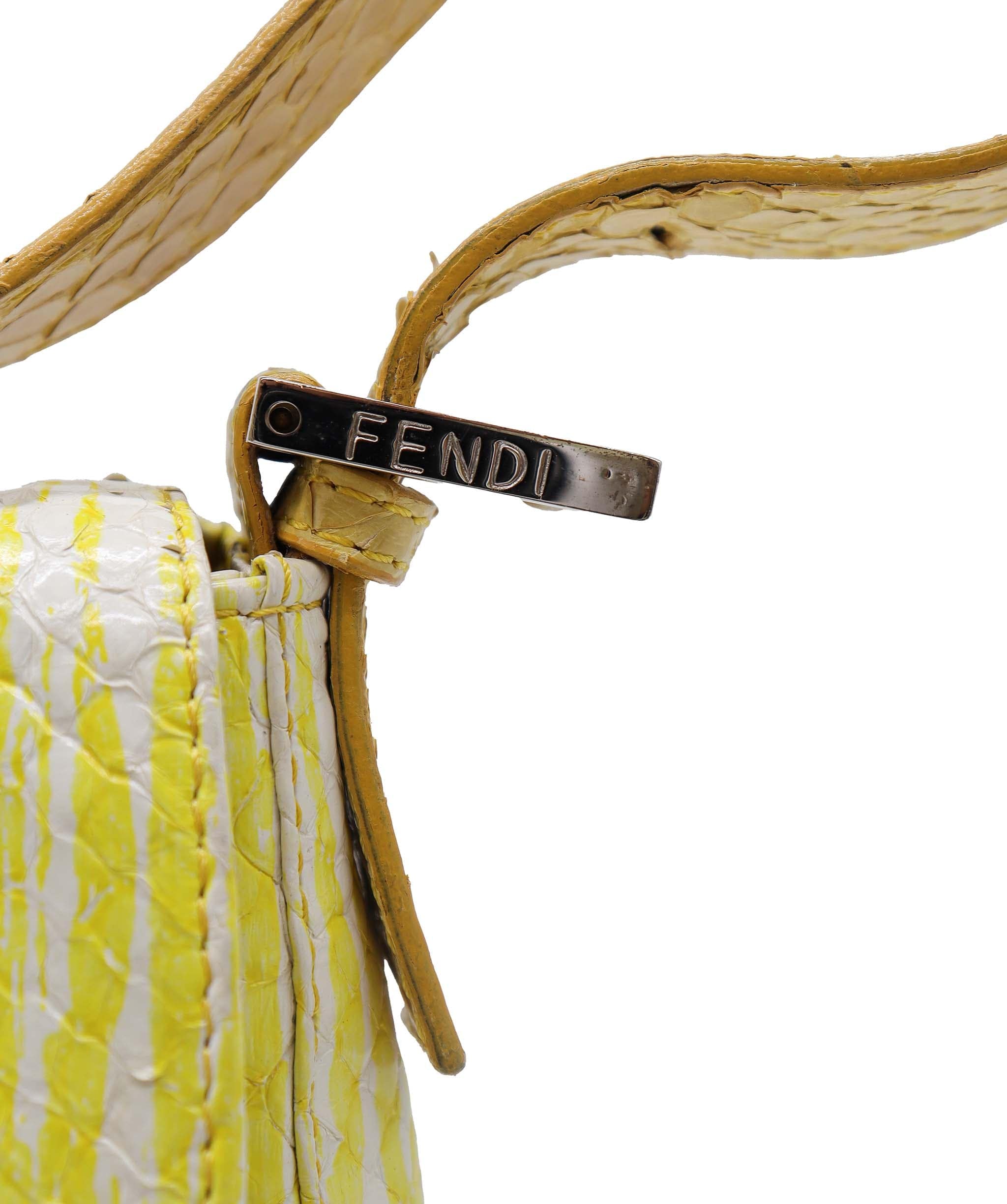 Fendi Fendi Embossed Baguette yellow White DXBS1806