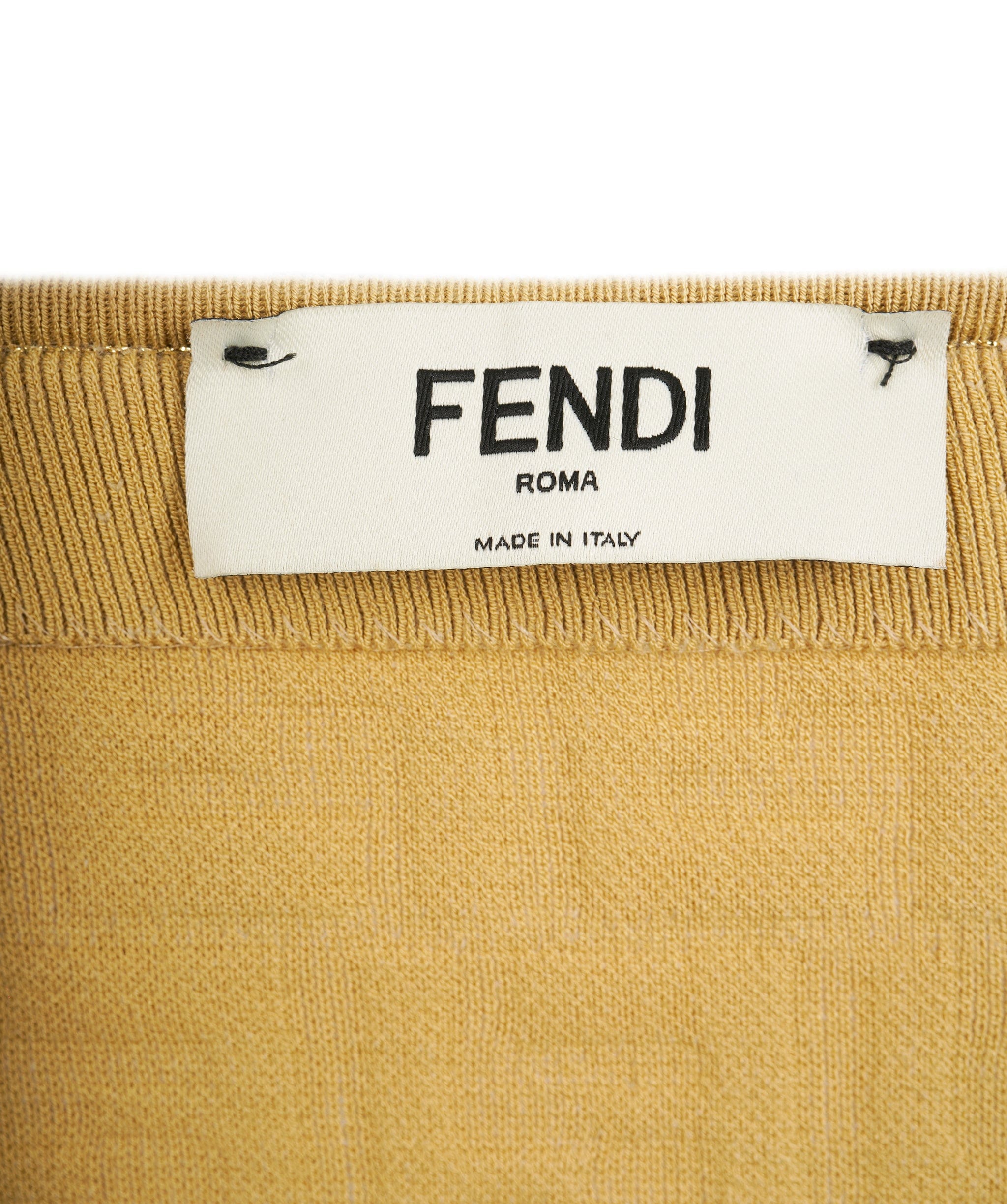 Fendi Fendi 2022 Gold Embossed FF Jacquard Strapless Dress ALC1873