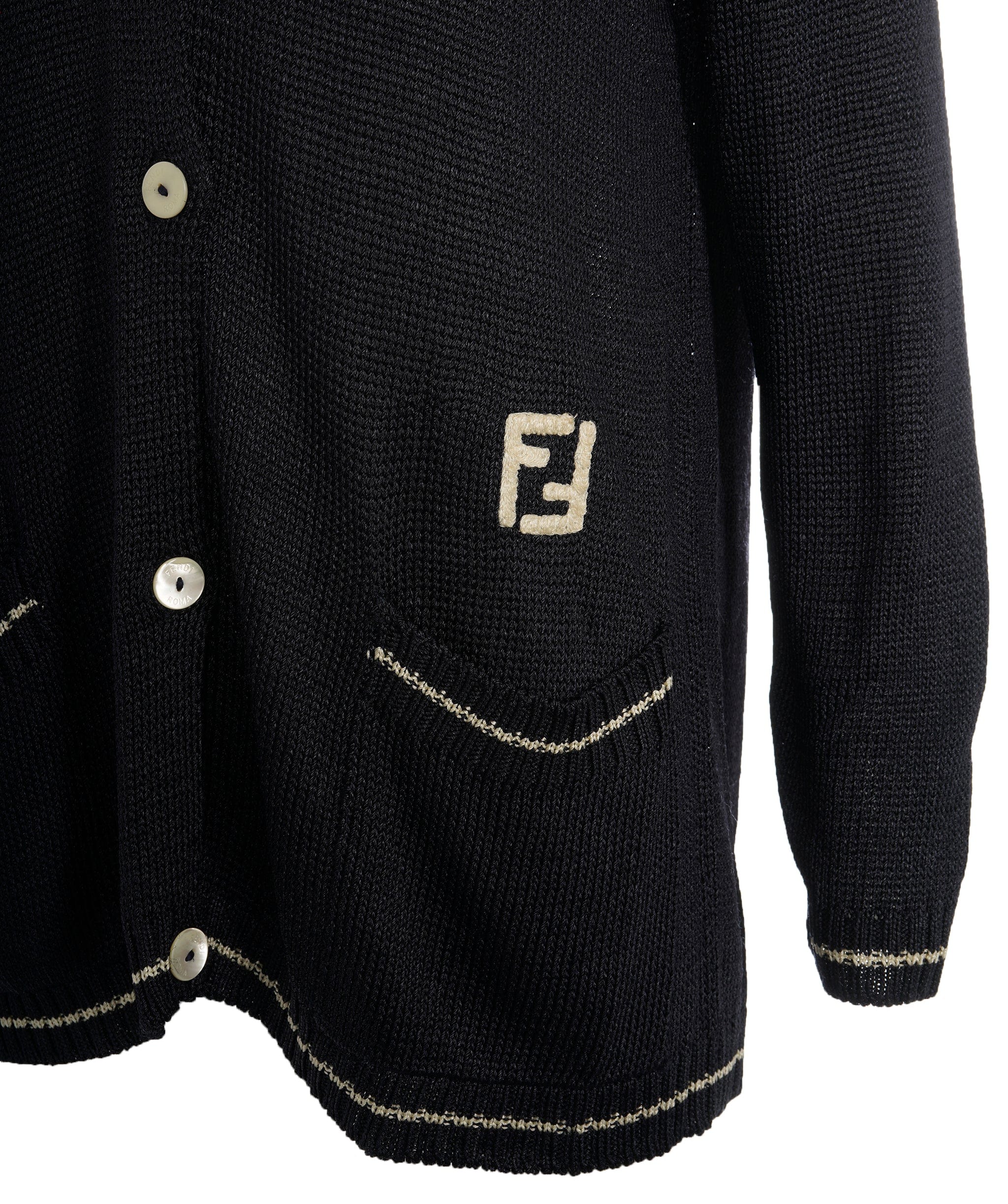 Fendi fendi navy and cream cardigan AGL2521