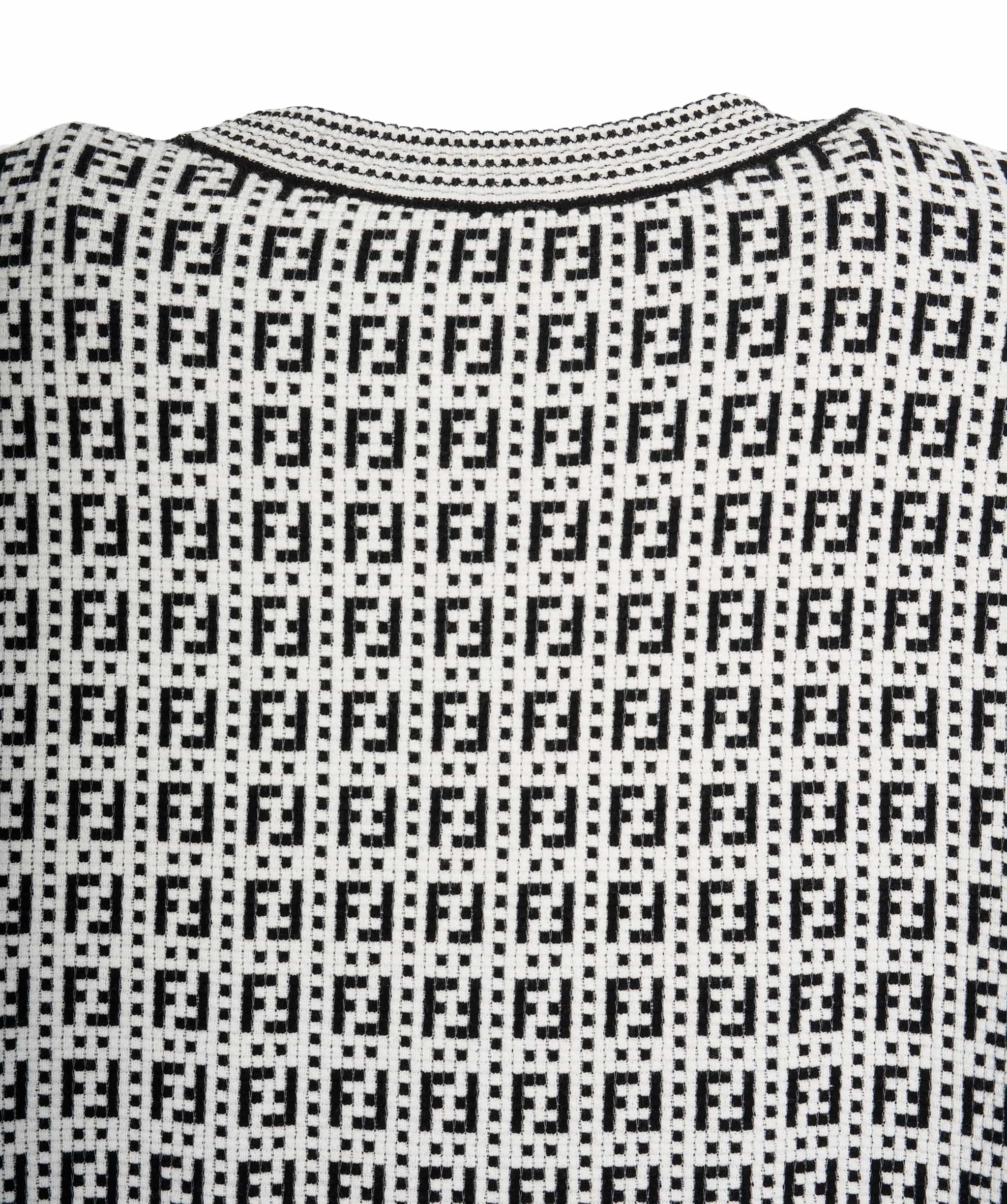 Fendi Fendi White and Black FF Cardigan M ALL0539