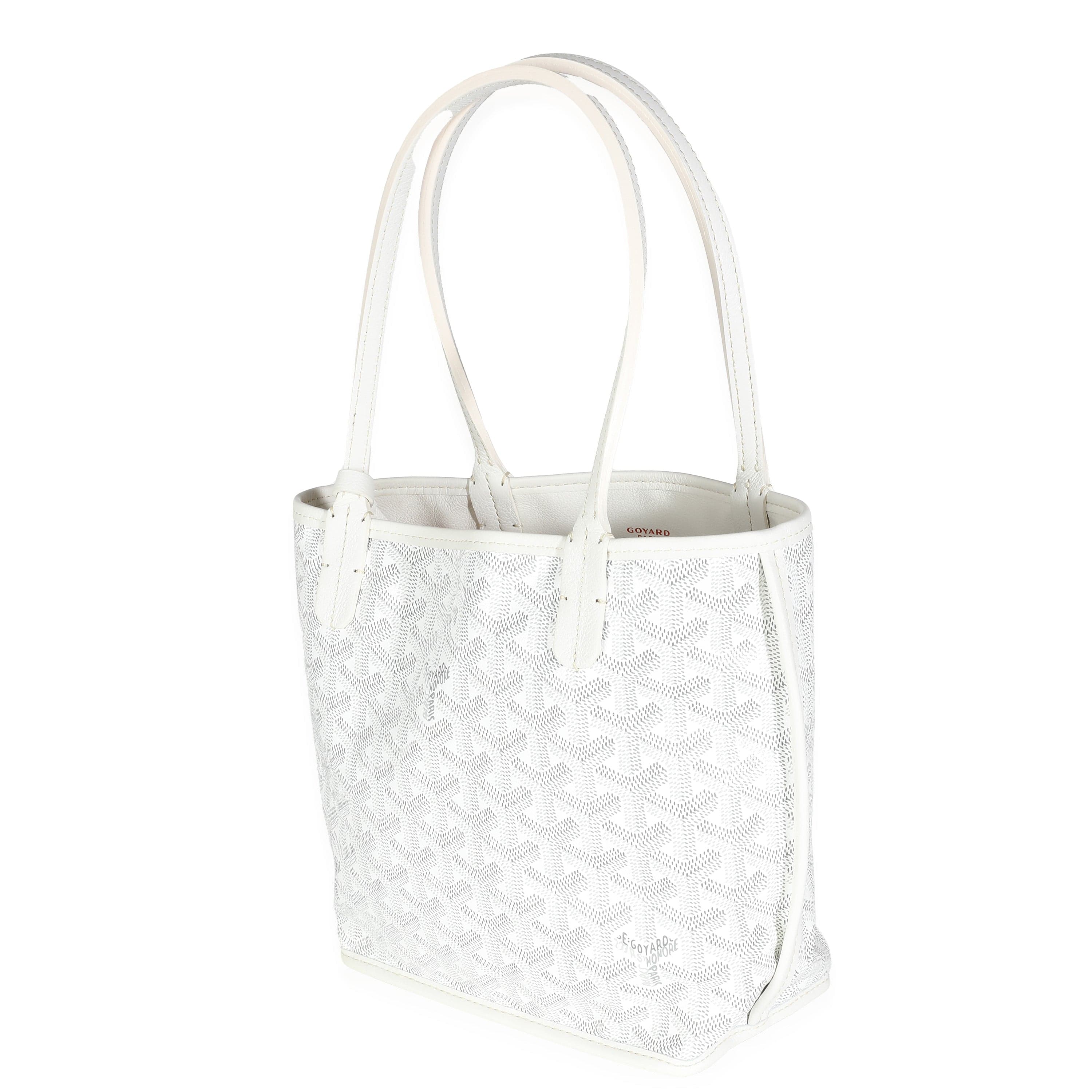 Goyard Godard White Goyardine Canvas Mini Anjou