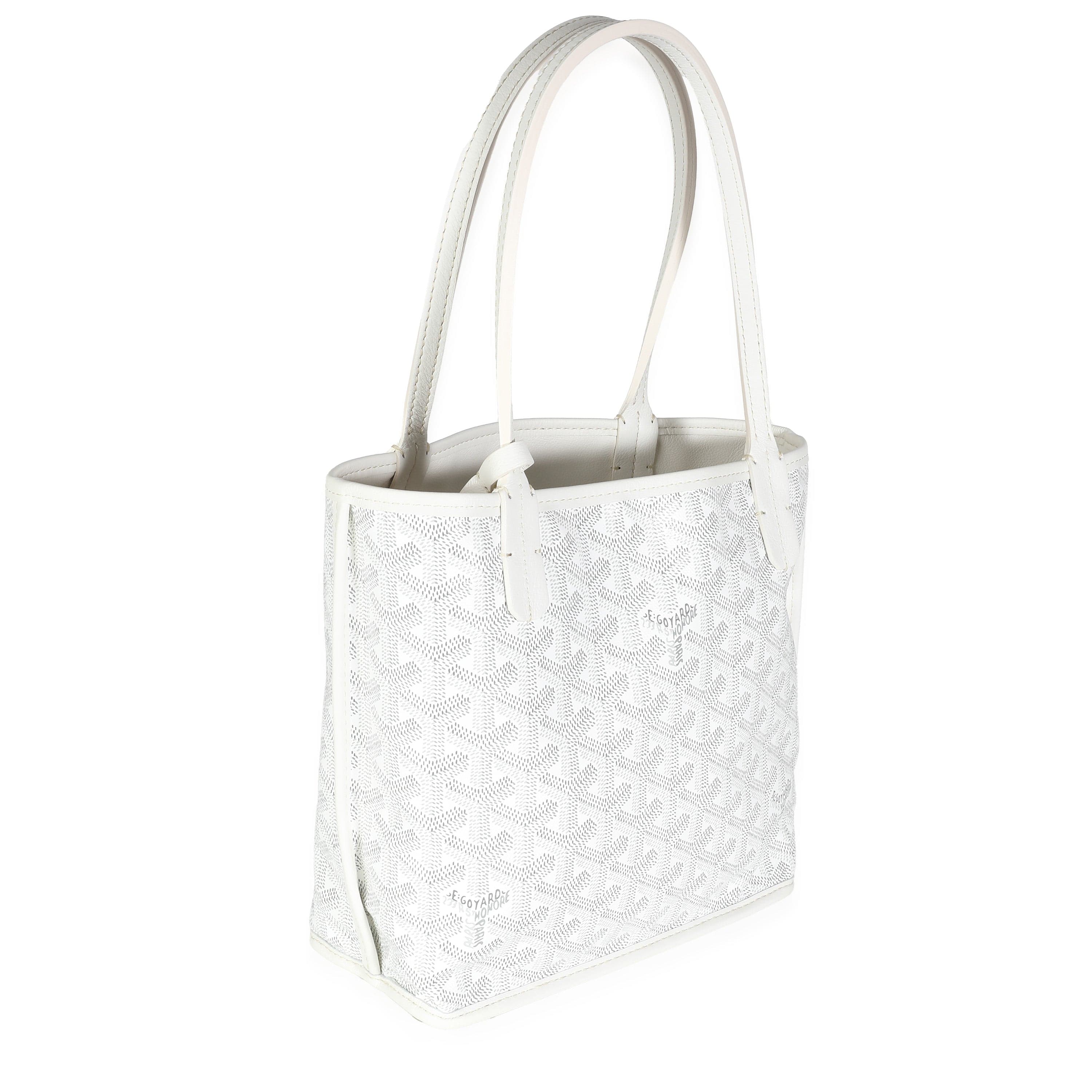 Goyard Godard White Goyardine Canvas Mini Anjou