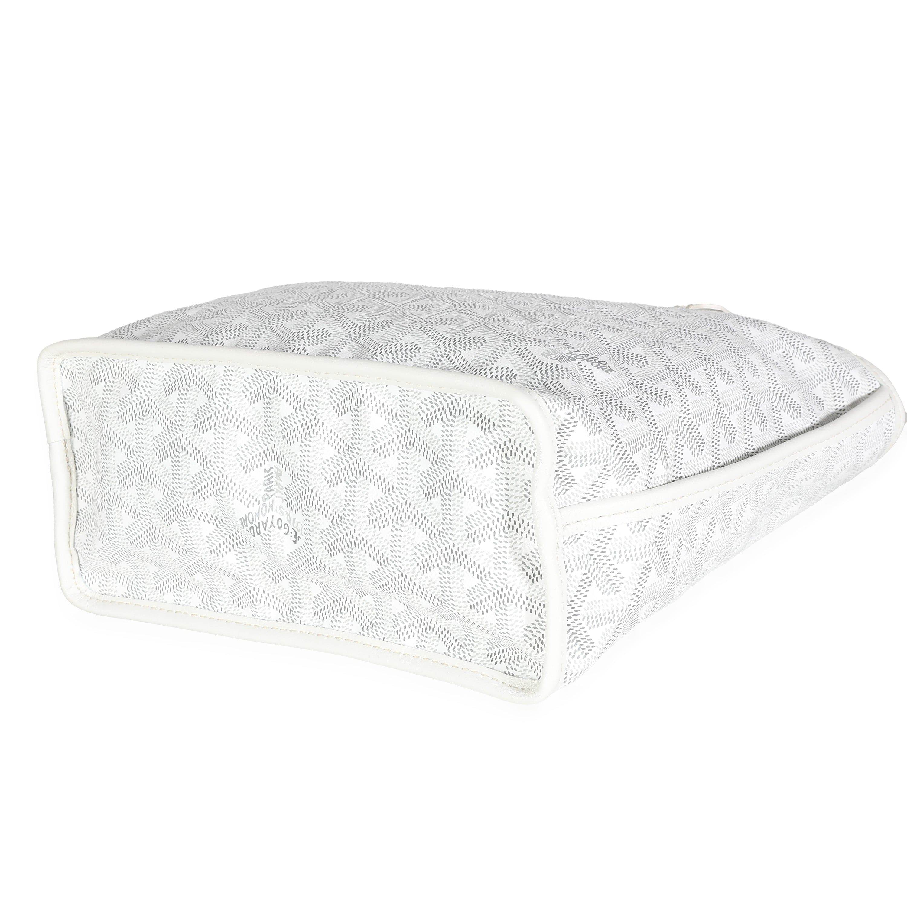 Goyard Godard White Goyardine Canvas Mini Anjou