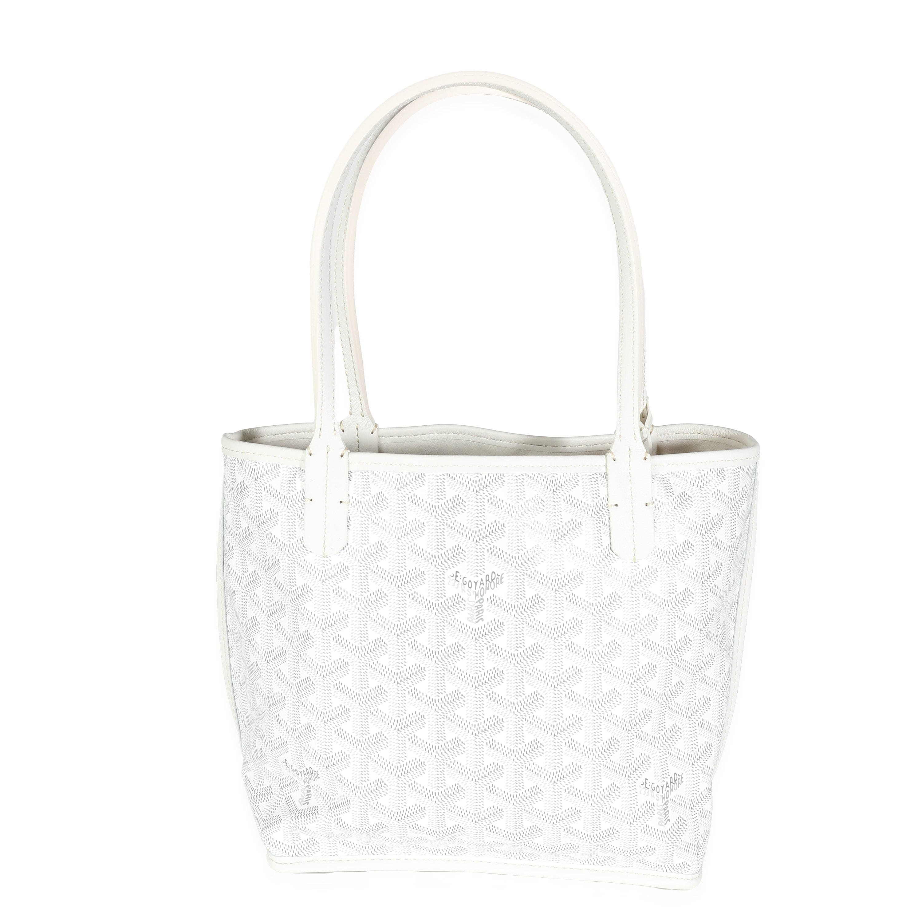 Goyard Godard White Goyardine Canvas Mini Anjou