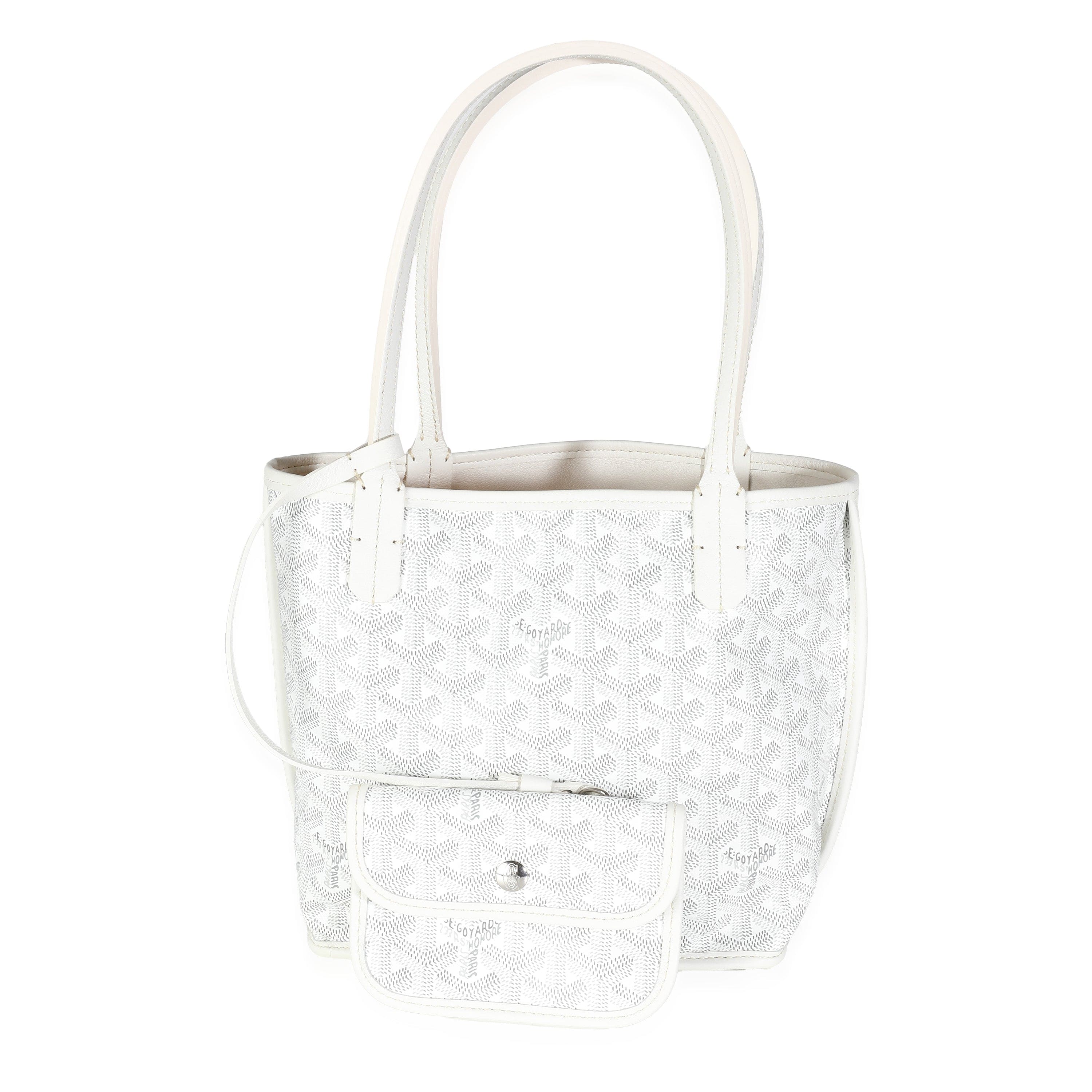 Goyard Godard White Goyardine Canvas Mini Anjou