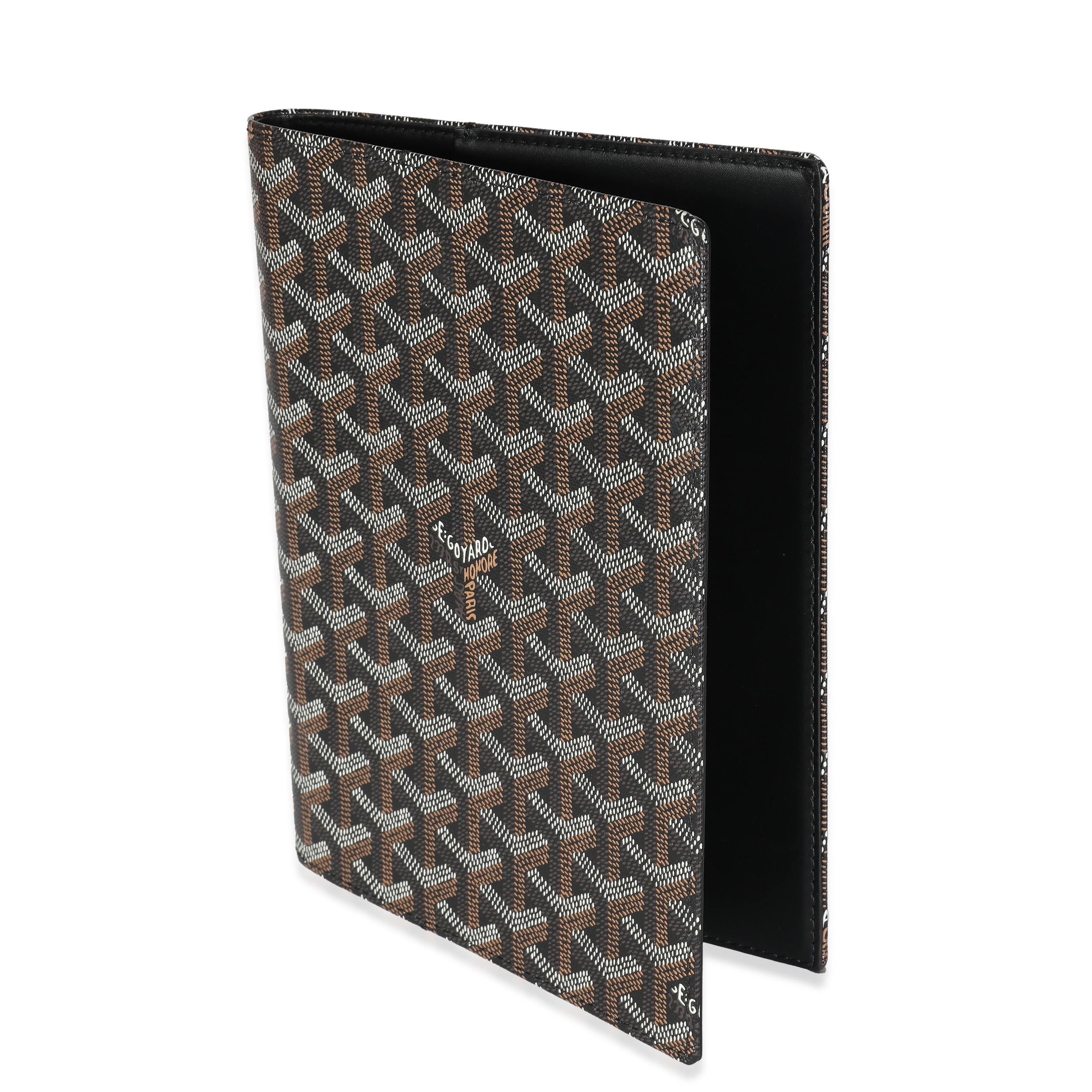 Goyard Goyard Black Goyardine Canvas Couverture Castiglione Agenda Cover