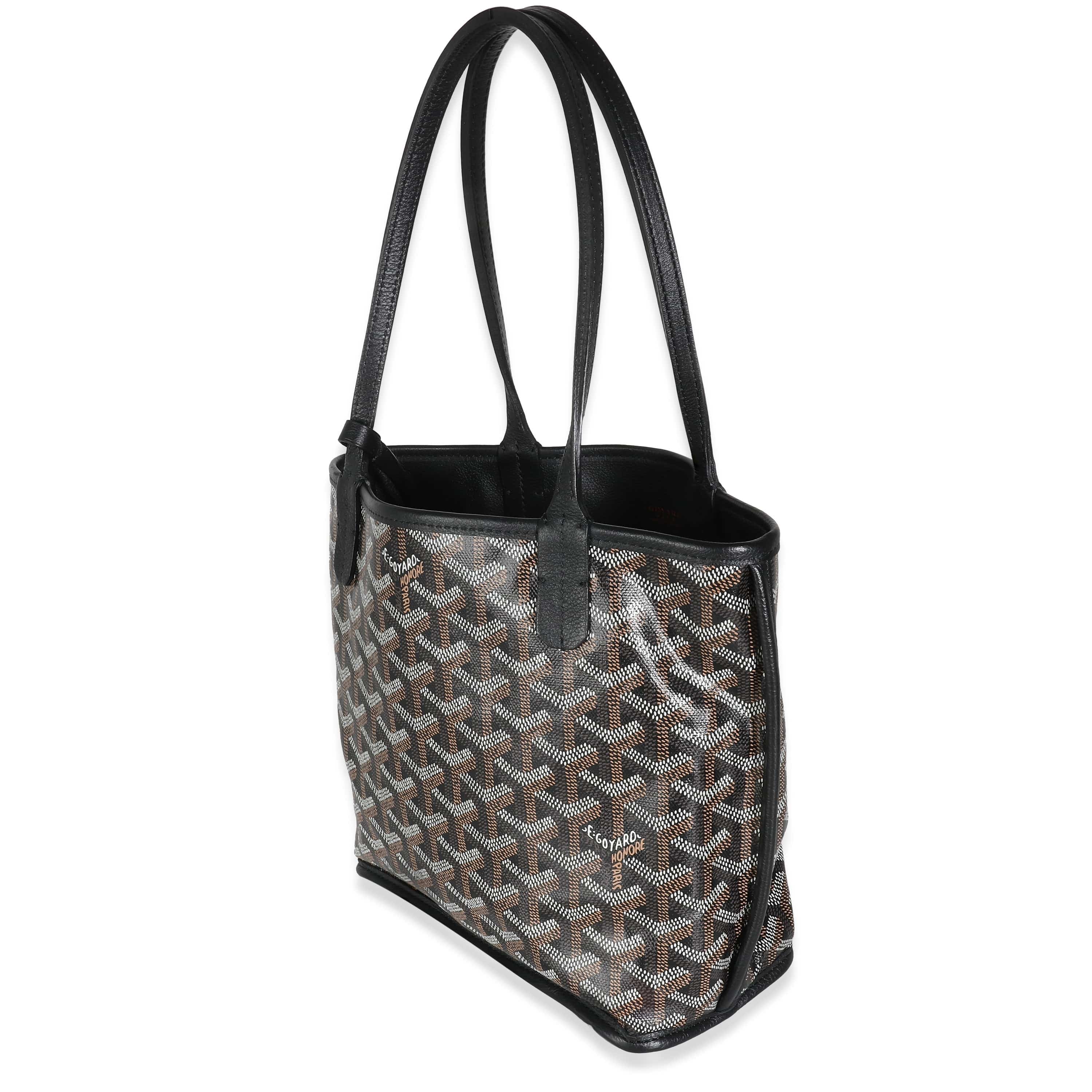 Goyard Goyard Black Goyardine Canvas Reversible Mini Anjou