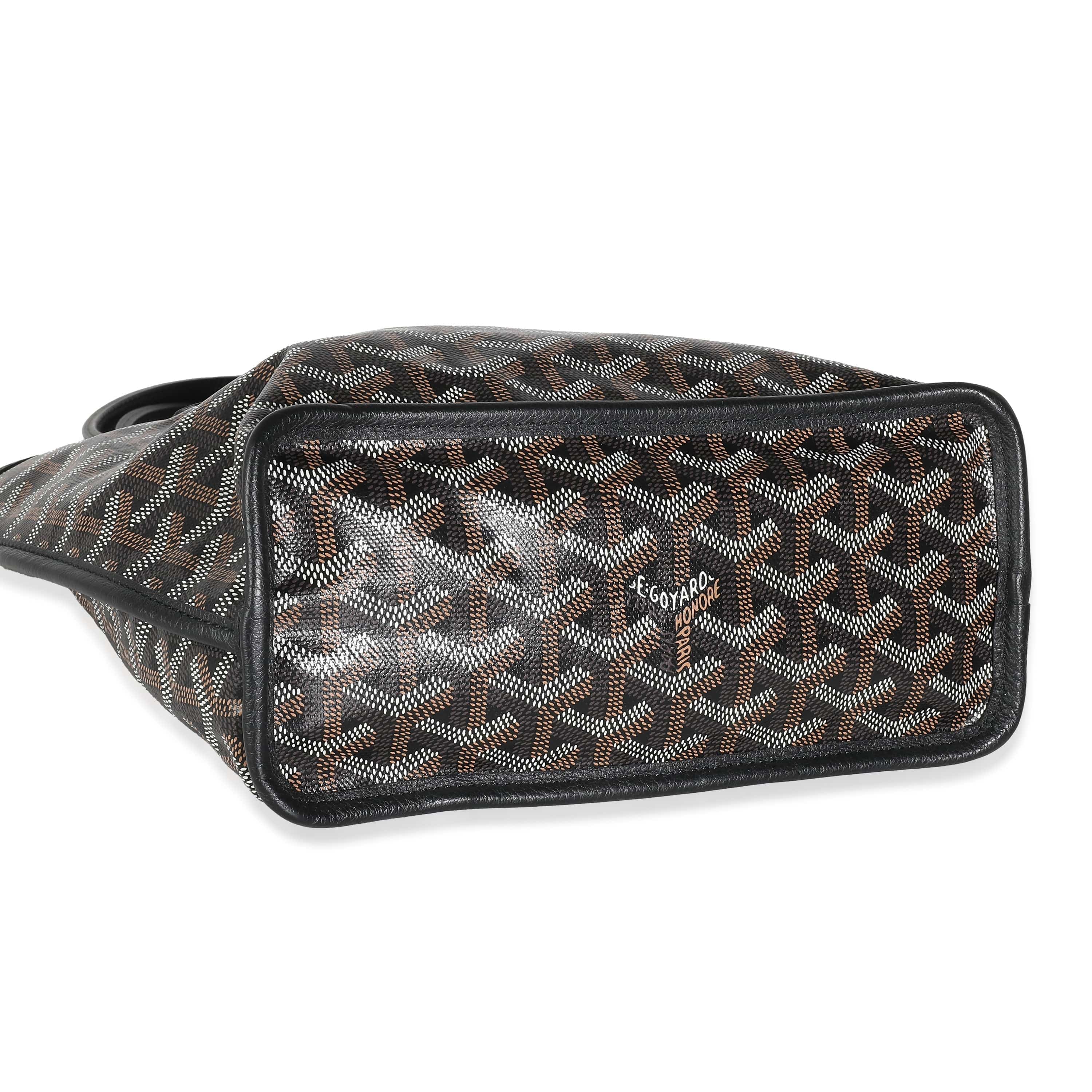 Goyard Goyard Black Goyardine Canvas Reversible Mini Anjou