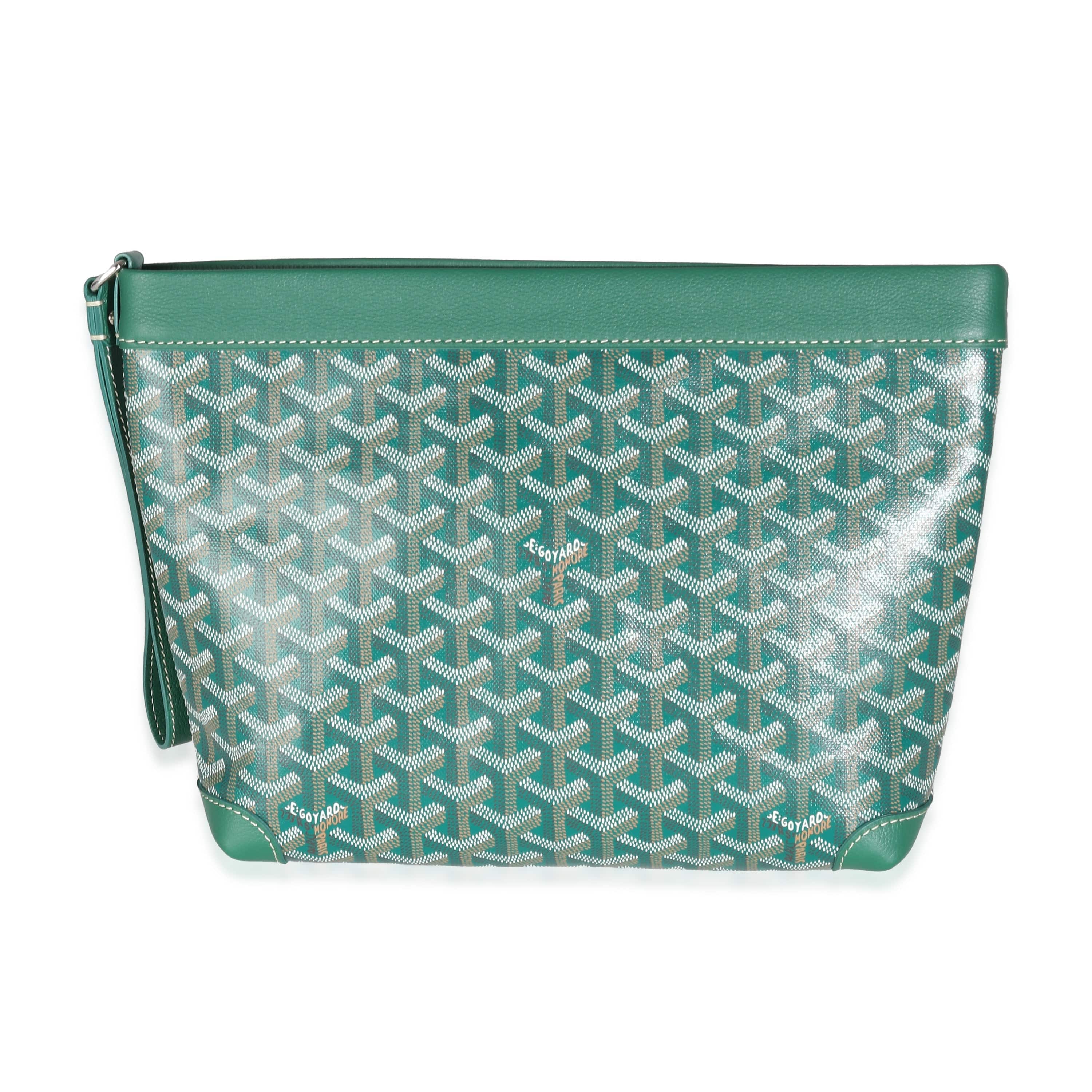 Goyard Green Goyardine Canvas Conti Pouch