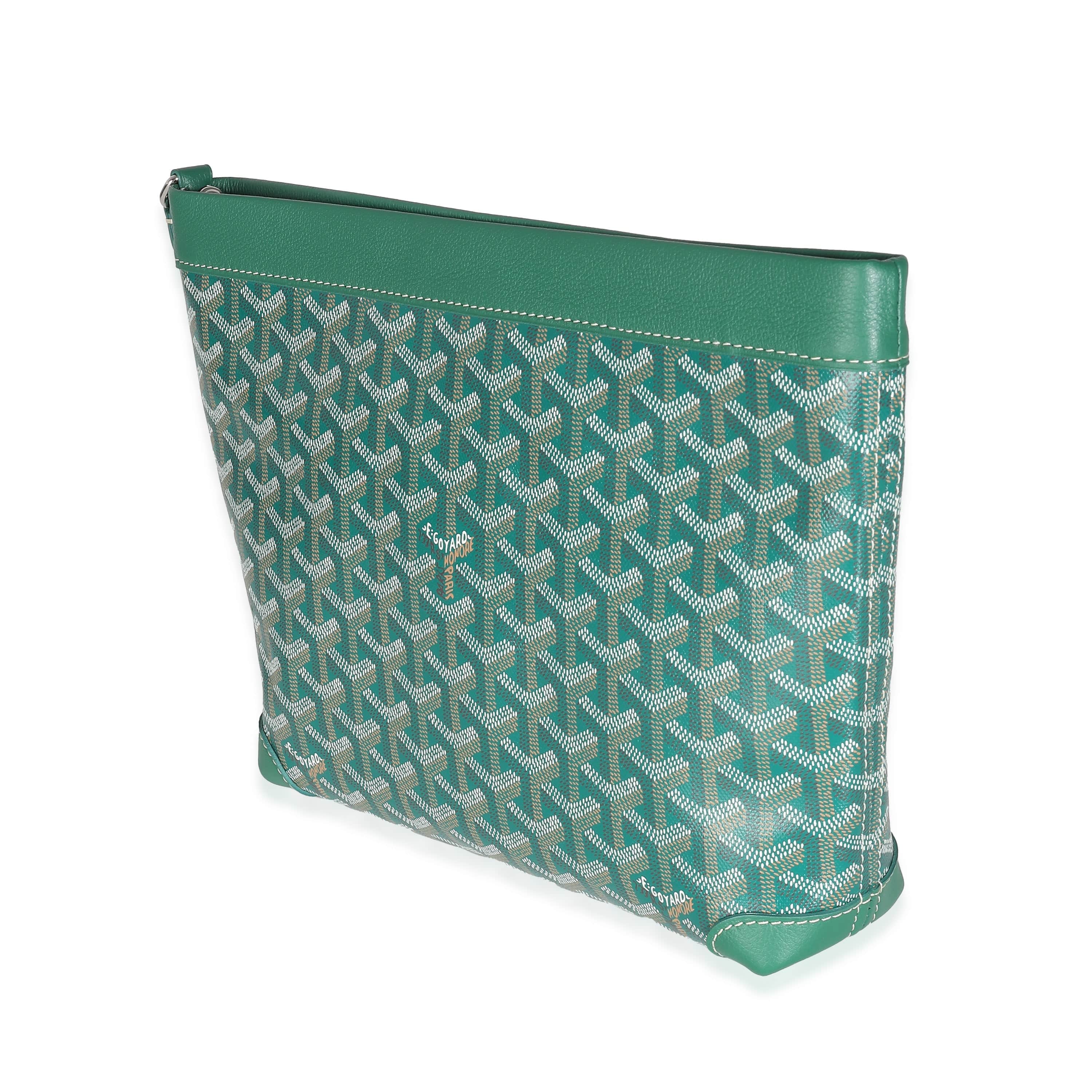 Goyard Green Goyardine Canvas Conti Pouch