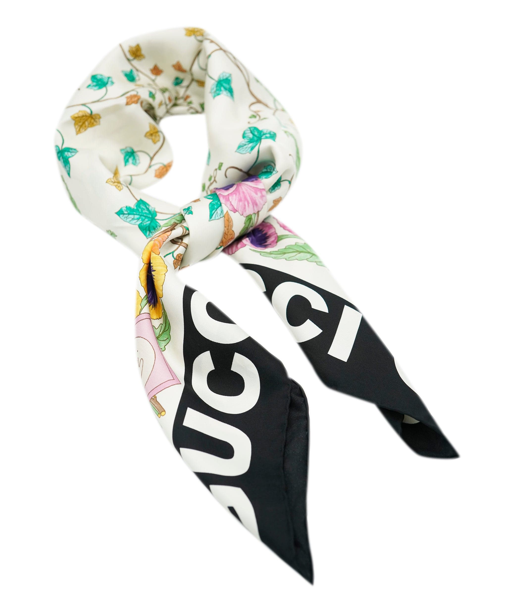 Gucci Gucci black floral scarf 90 x90  AJL0195