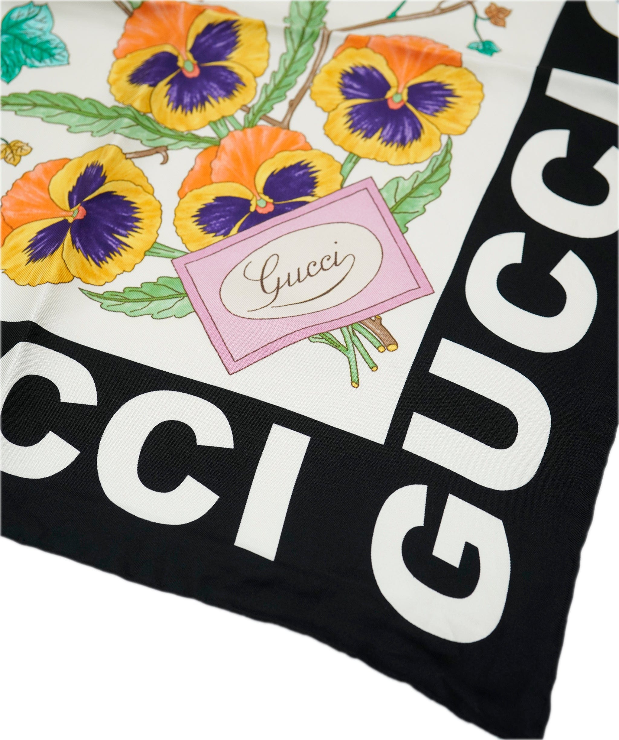 Gucci Gucci black floral scarf 90 x90  AJL0195