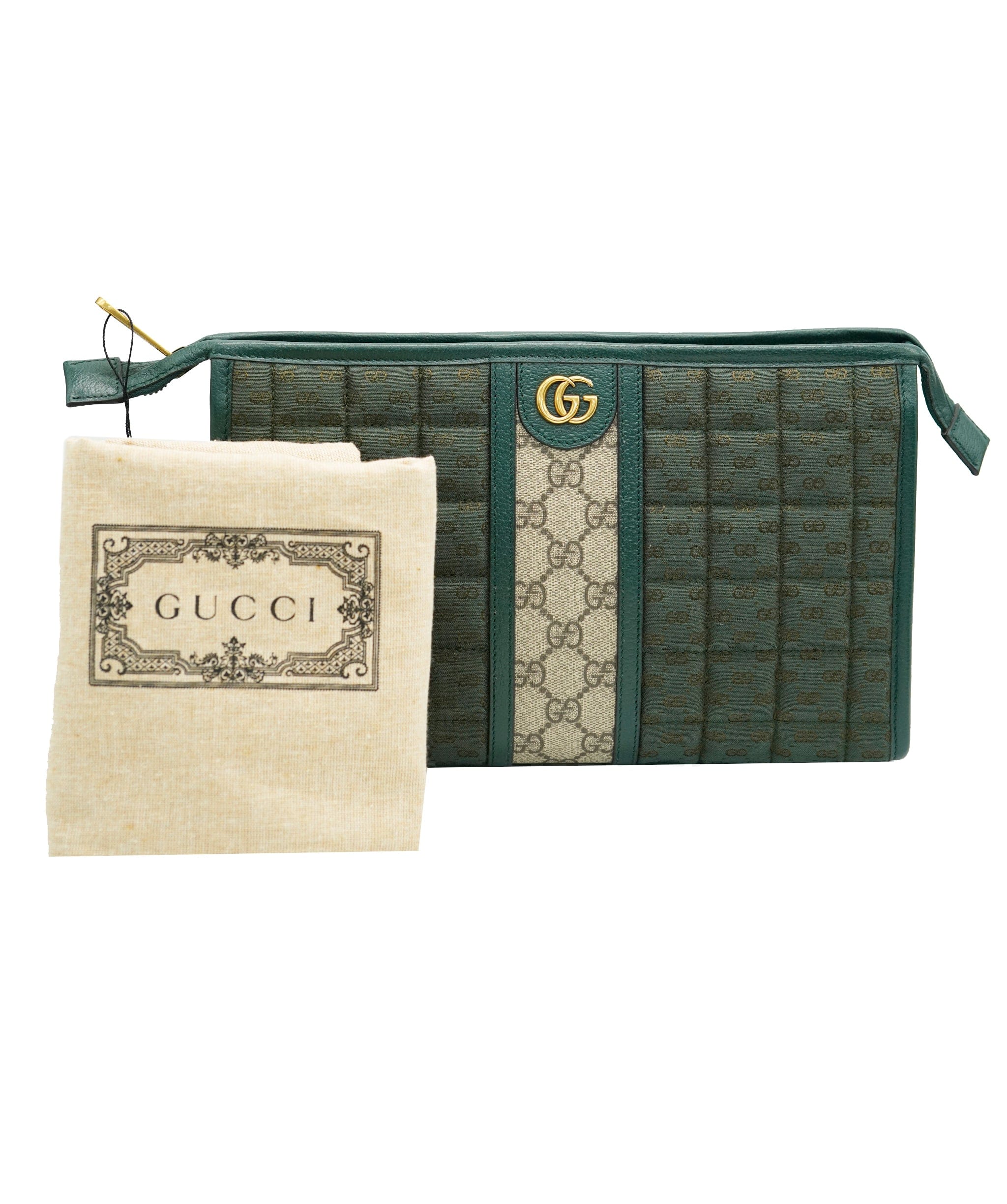 Gucci Gucci Green GG Supreme Microguccissima Canvas Mini Pouch ABC0998