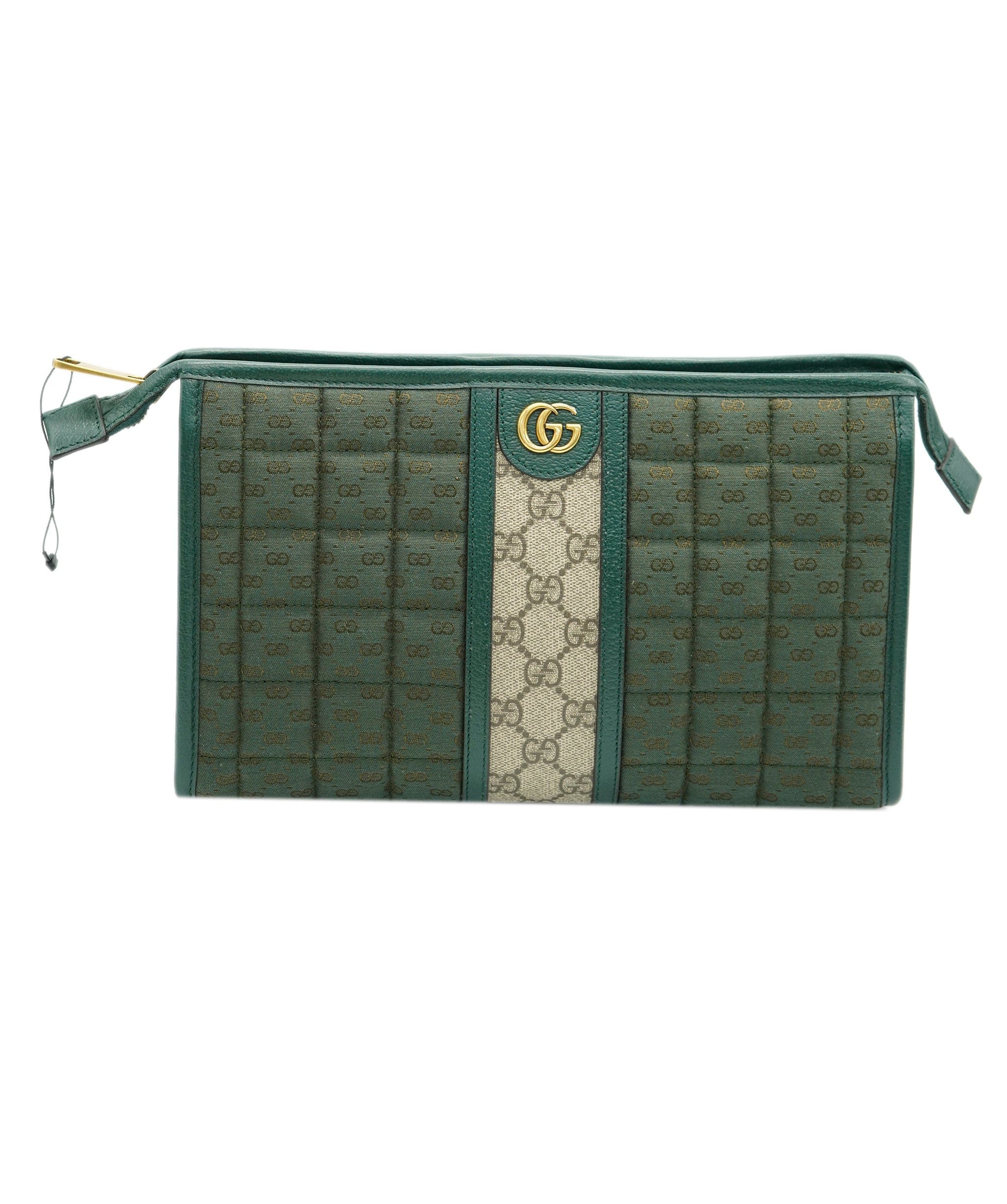 Gucci Gucci Green GG Supreme Microguccissima Canvas Mini Pouch ABC0998