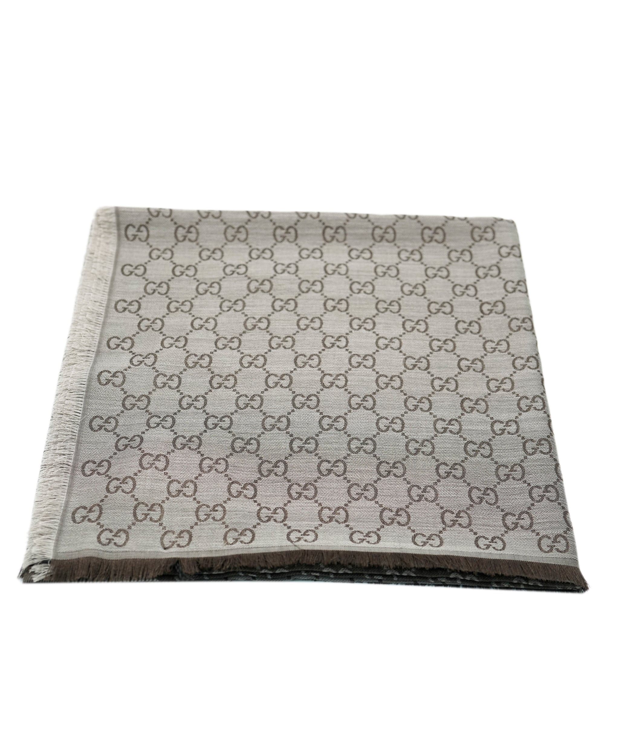 Gucci Gucci 140 x 140 Brown/Grey Silk  Scarf AVL1348