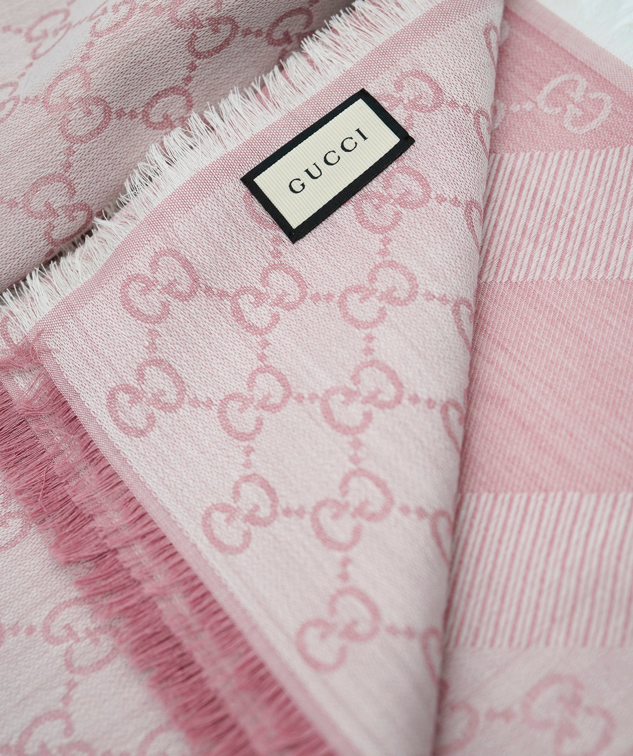 Gucci Gucci 140 x 140 Light Pink Silk Scarf AVL1369