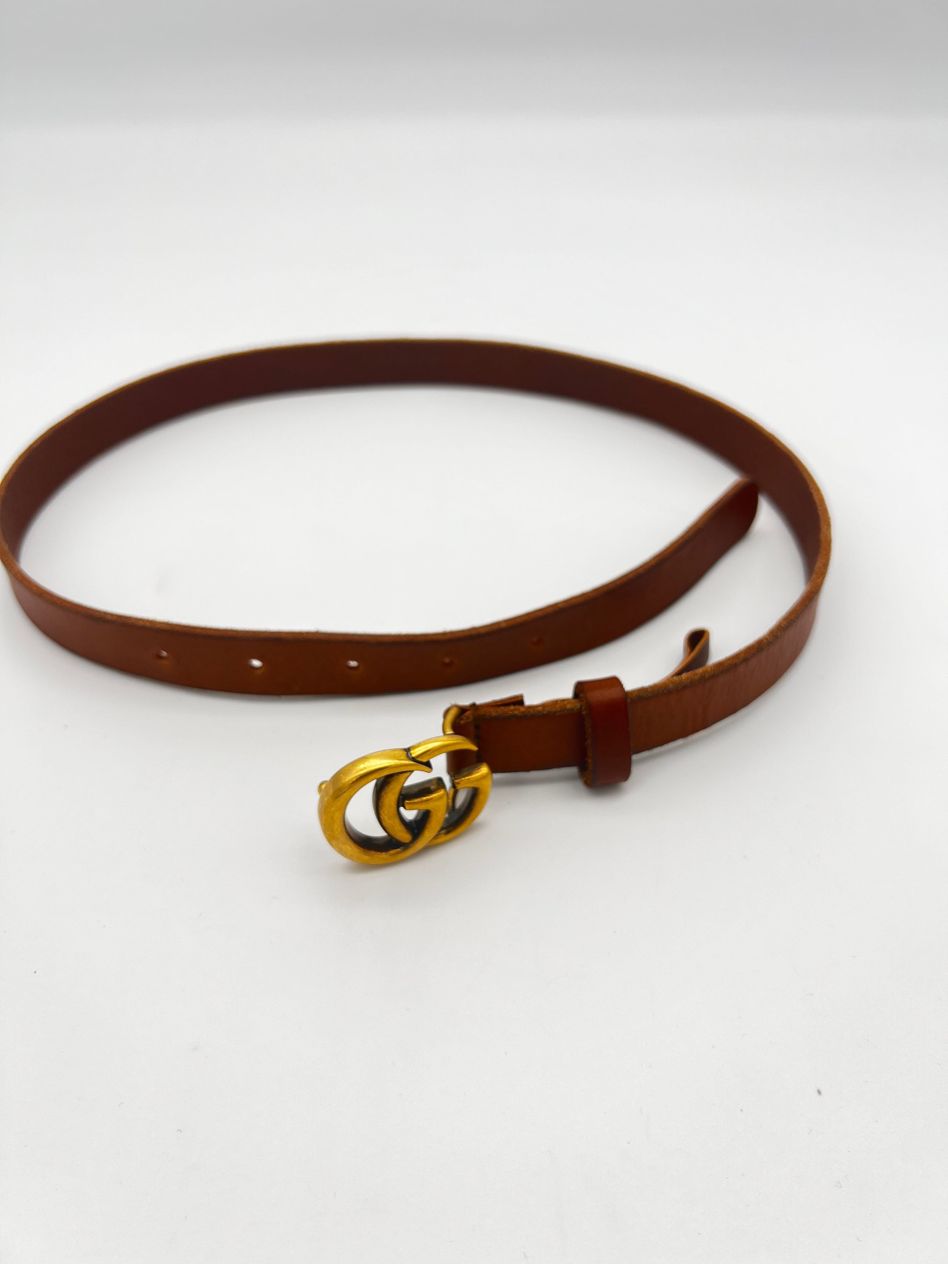 Gucci Gucci Slim Belt Brown AVL1159