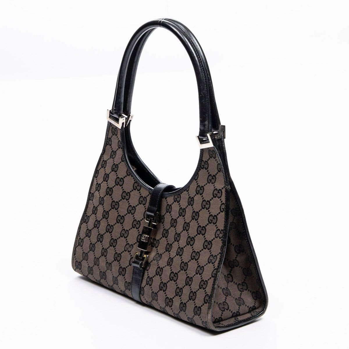 4. Lp x christos Gucci Bardot Tote Brown/Black Canvas Hobo Bag - AWL2335