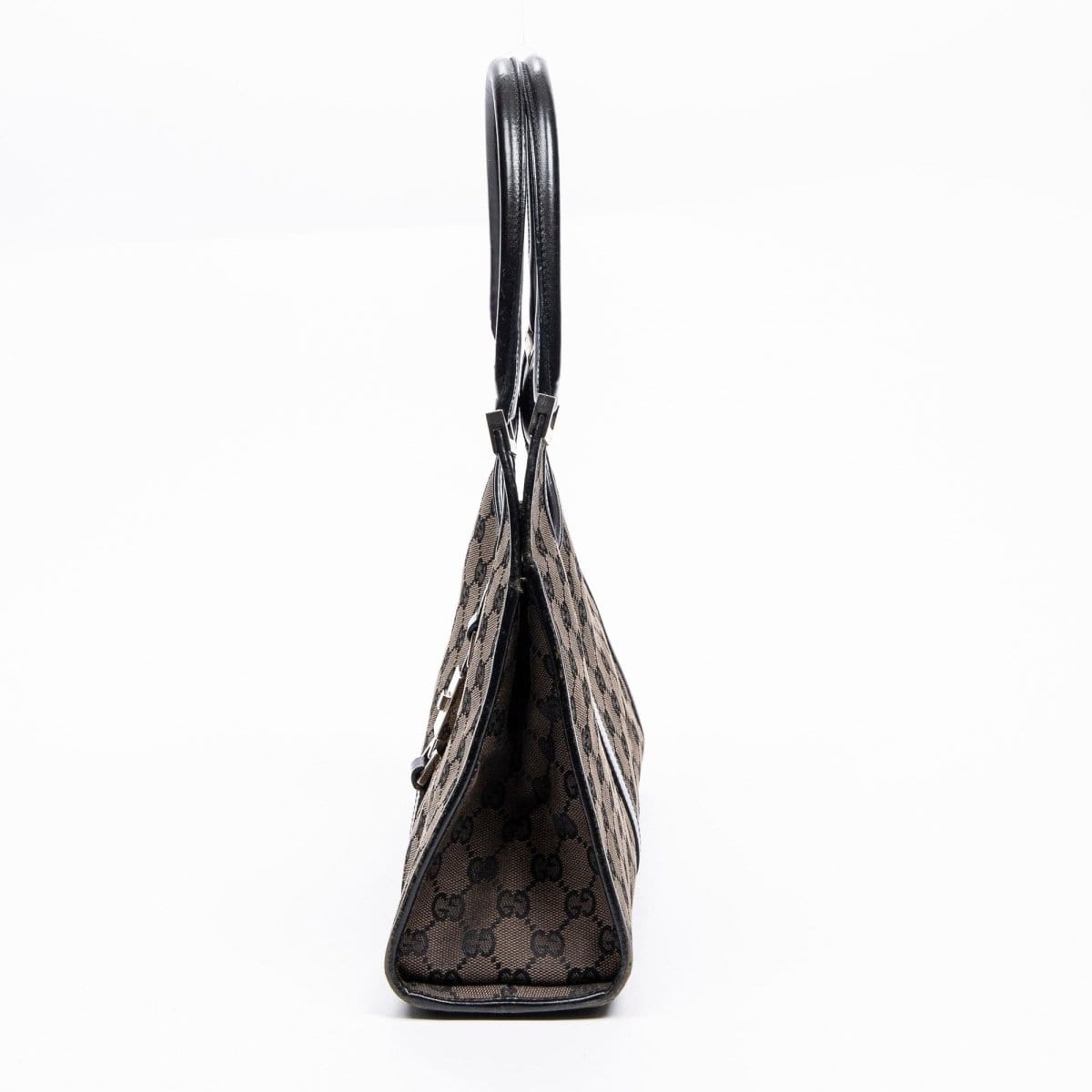 4. Lp x christos Gucci Bardot Tote Brown/Black Canvas Hobo Bag - AWL2335