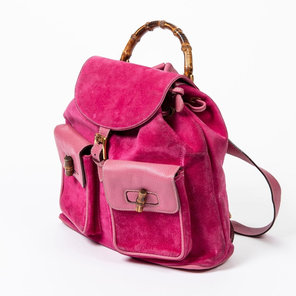 7. Lp x christos Gucci Bamboo Backpack Gucci Vintage Bamboo Backpack in Pink - AWL2305