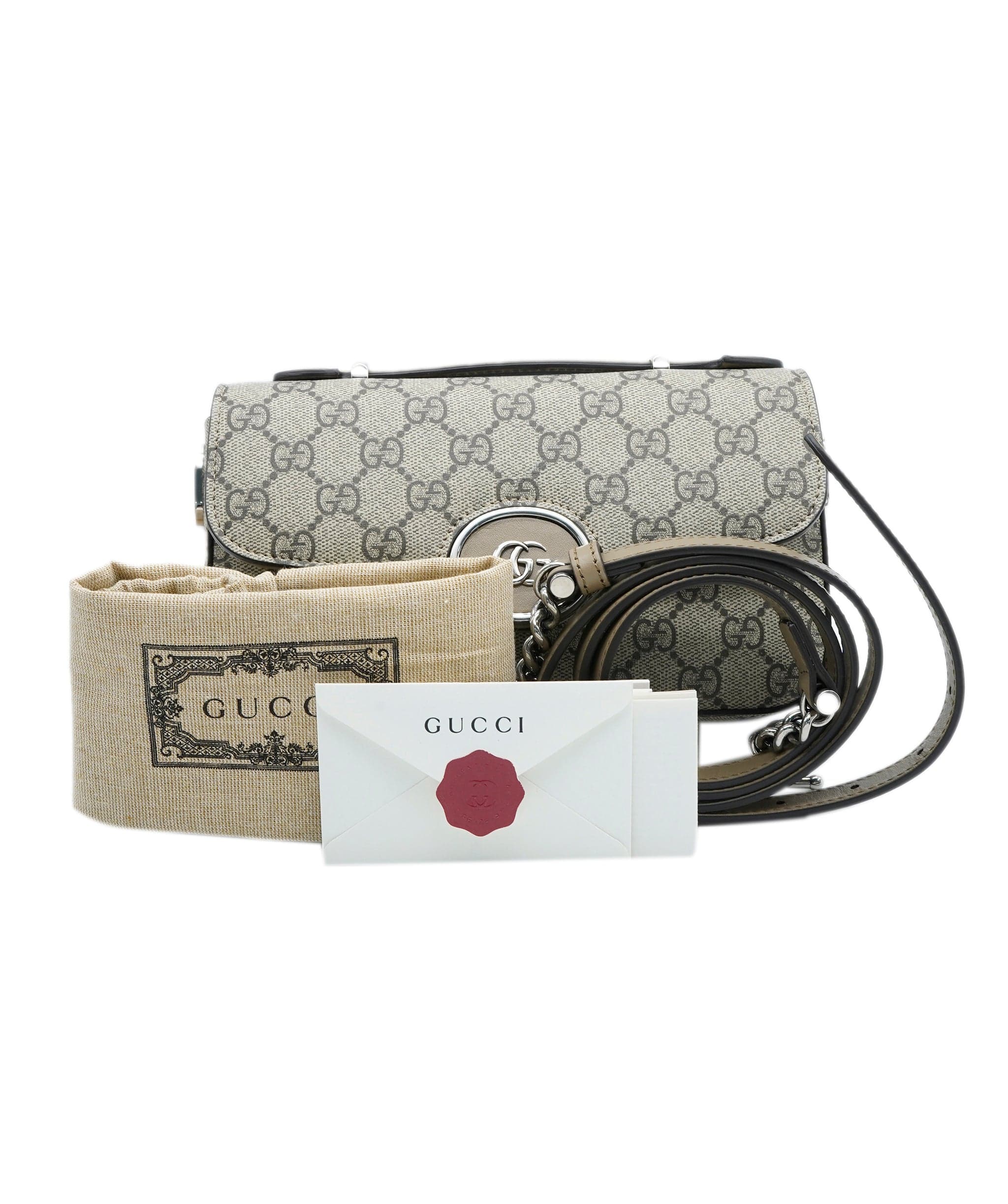 Gucci Gucci Beige GG Supreme Super Mini Petite GG Top Handle ABC0870